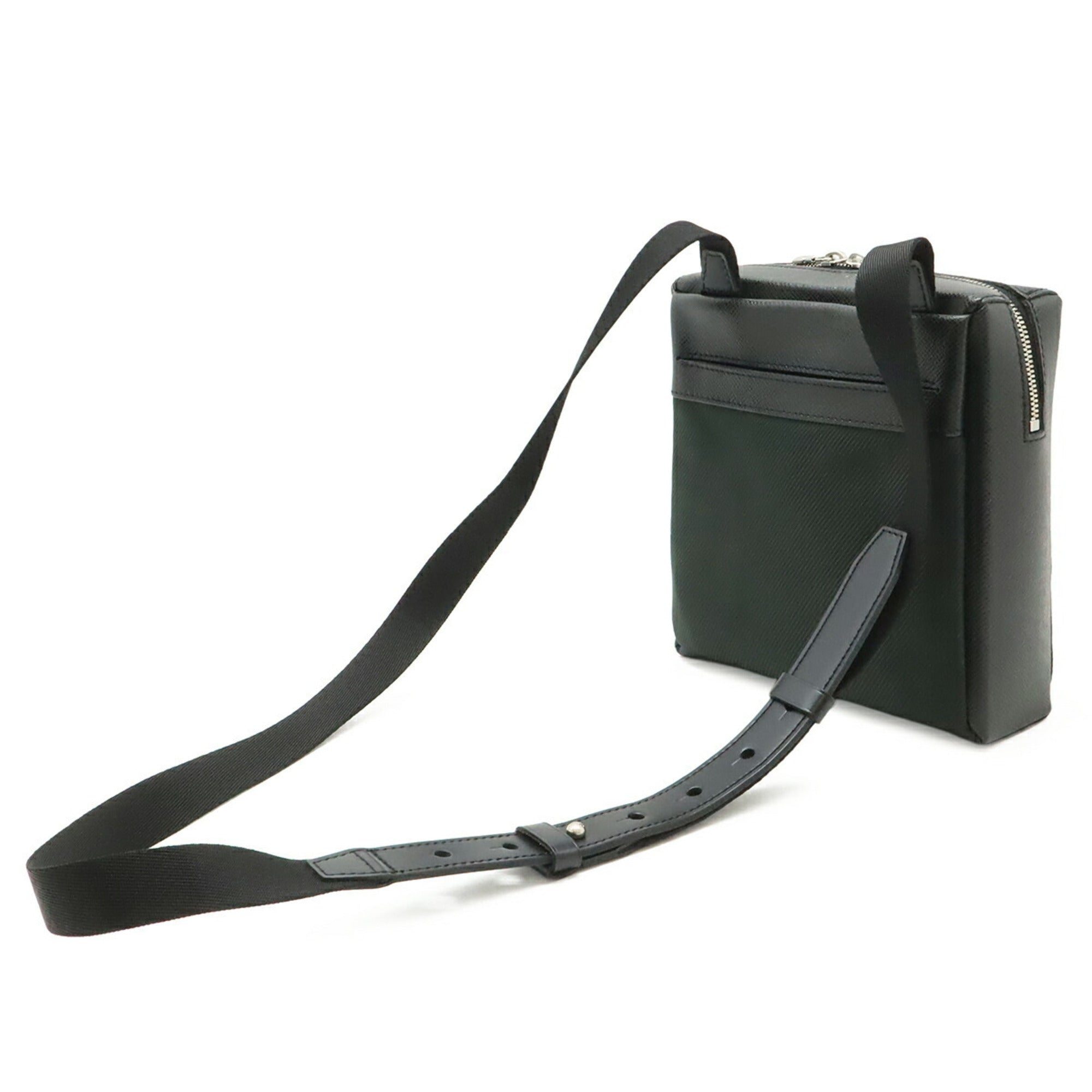 Louis Vuitton Ardoise Black Leather Shoulder Bag (Pre-Owned)
