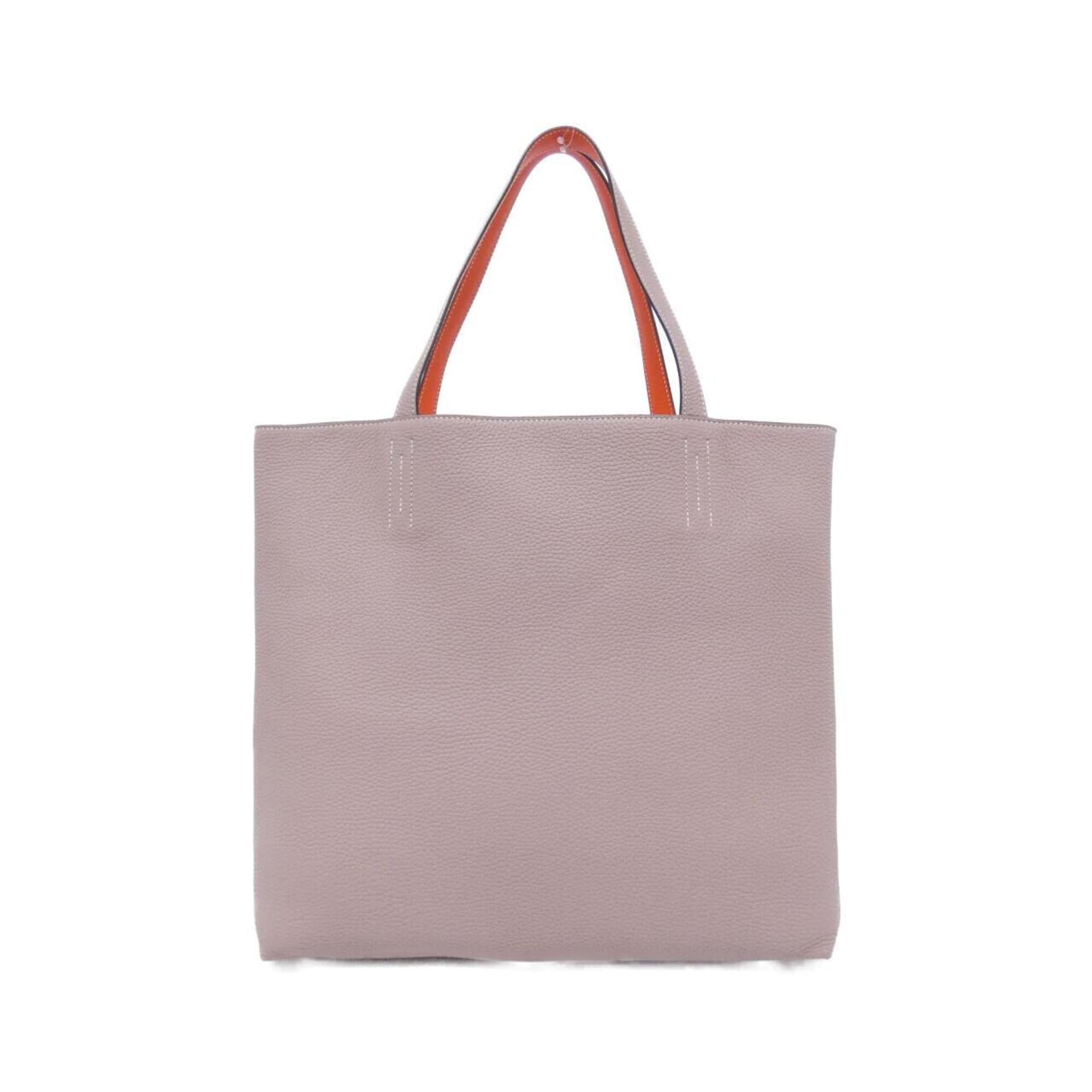 Hermes Beige Orange Poppy Taurillon Clemence Leather Handbag (Pre-Owned)