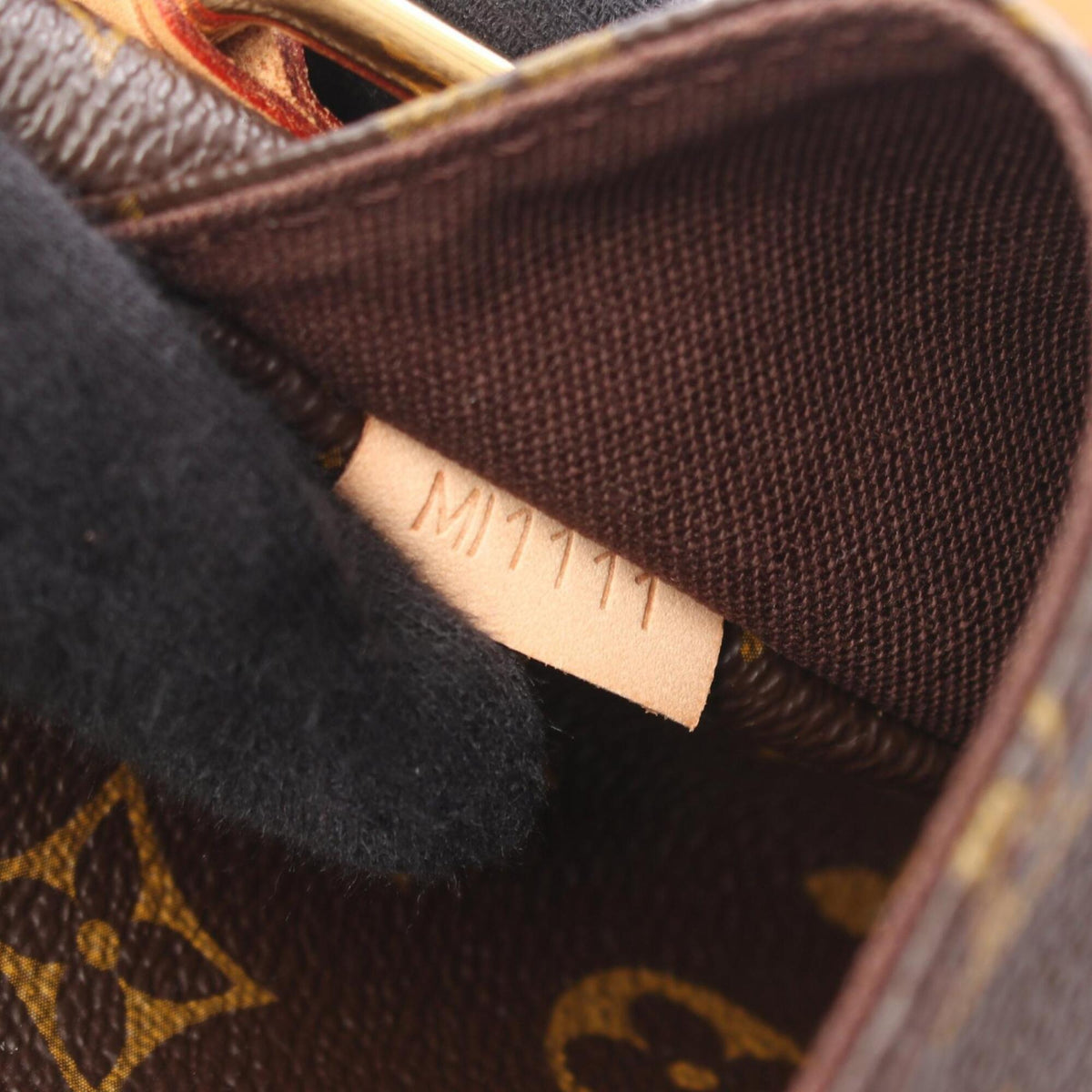 Louis Vuitton Brown Coated Canvas Monogram Leather Handbag Shoulder Bag (Pre-Owned)