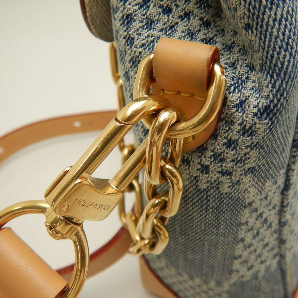 Louis Vuitton Blue Cotton Canvas Cuir Ombre Leather Shoulder Bag (Pre-Owned)