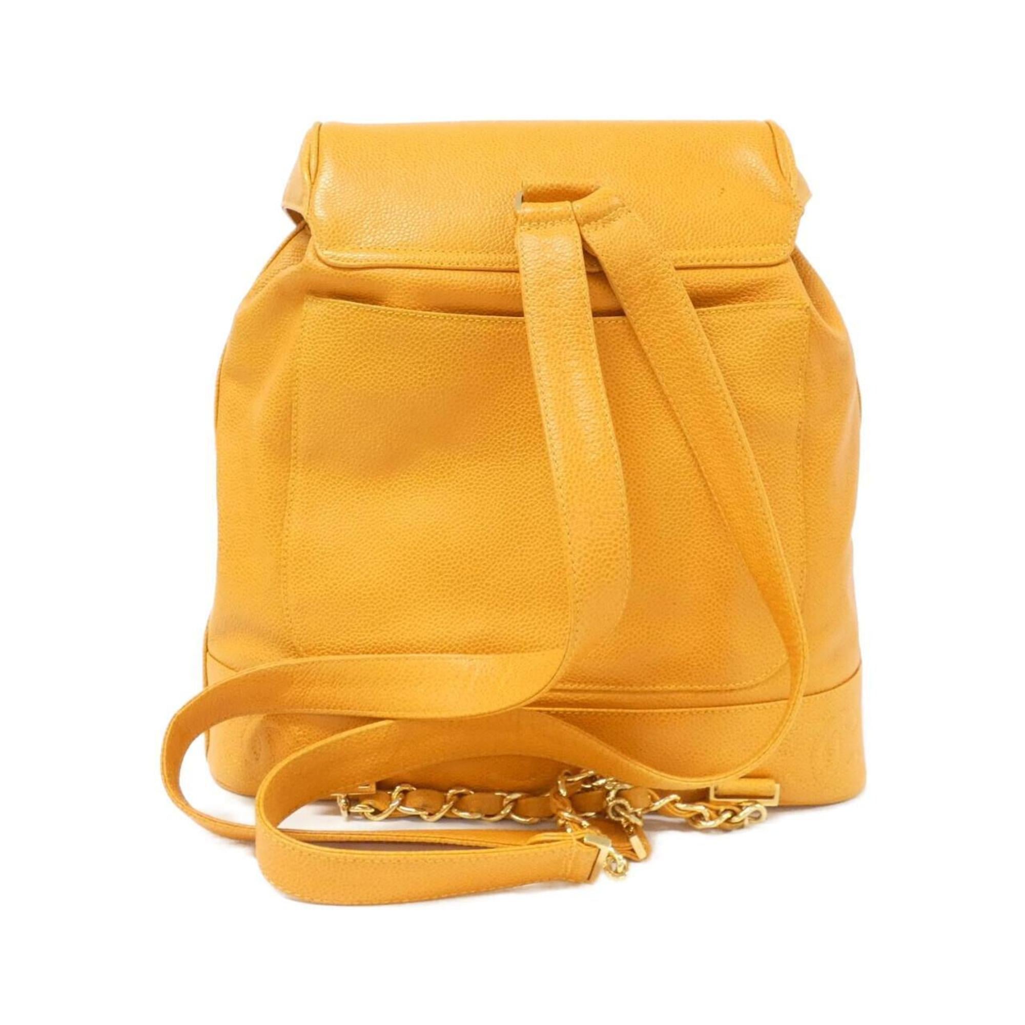 Chanel Orange Caviar Leather Backpack (Pre-Owned)
