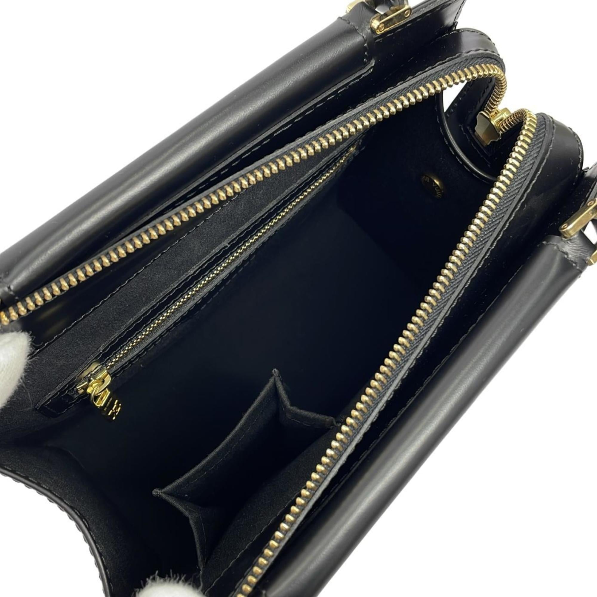 Louis Vuitton Black Leather Handbag (Pre-Owned)