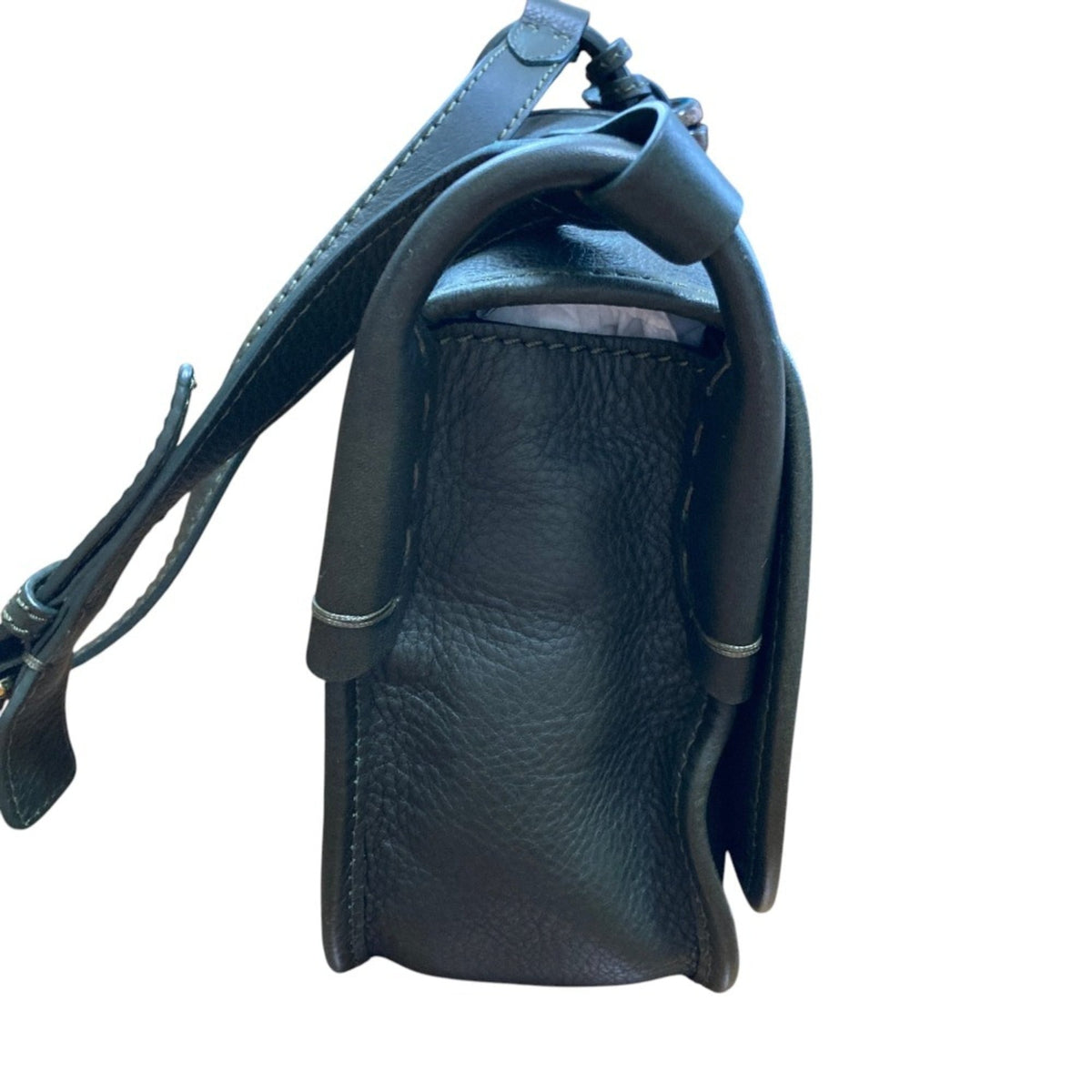 Ralph Lauren Dark Green Leather Saddle Bag Shoulder Bag (Pre-Owned)