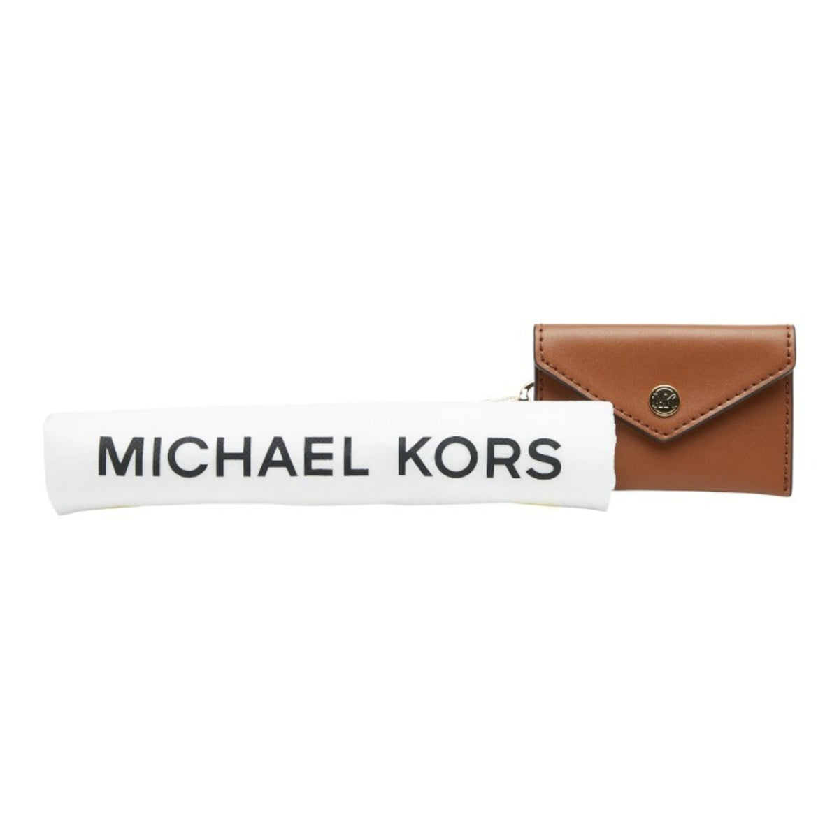 Michael Kors Beige Brown White Pvc Leather Pouch Shoulder Bag (Pre-Owned)
