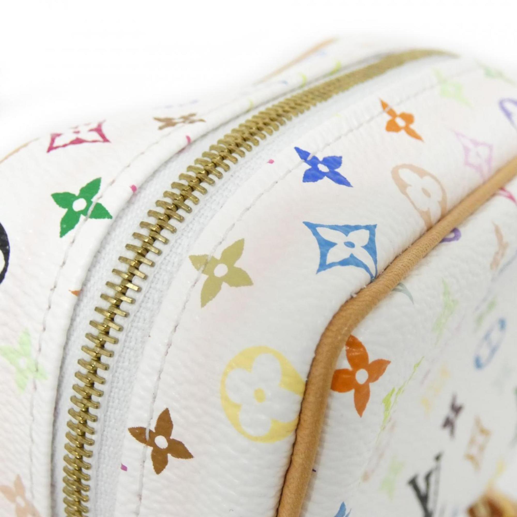 Louis Vuitton Multi-Color White Coated Canvas Handbag Pouch (Pre-Owned)