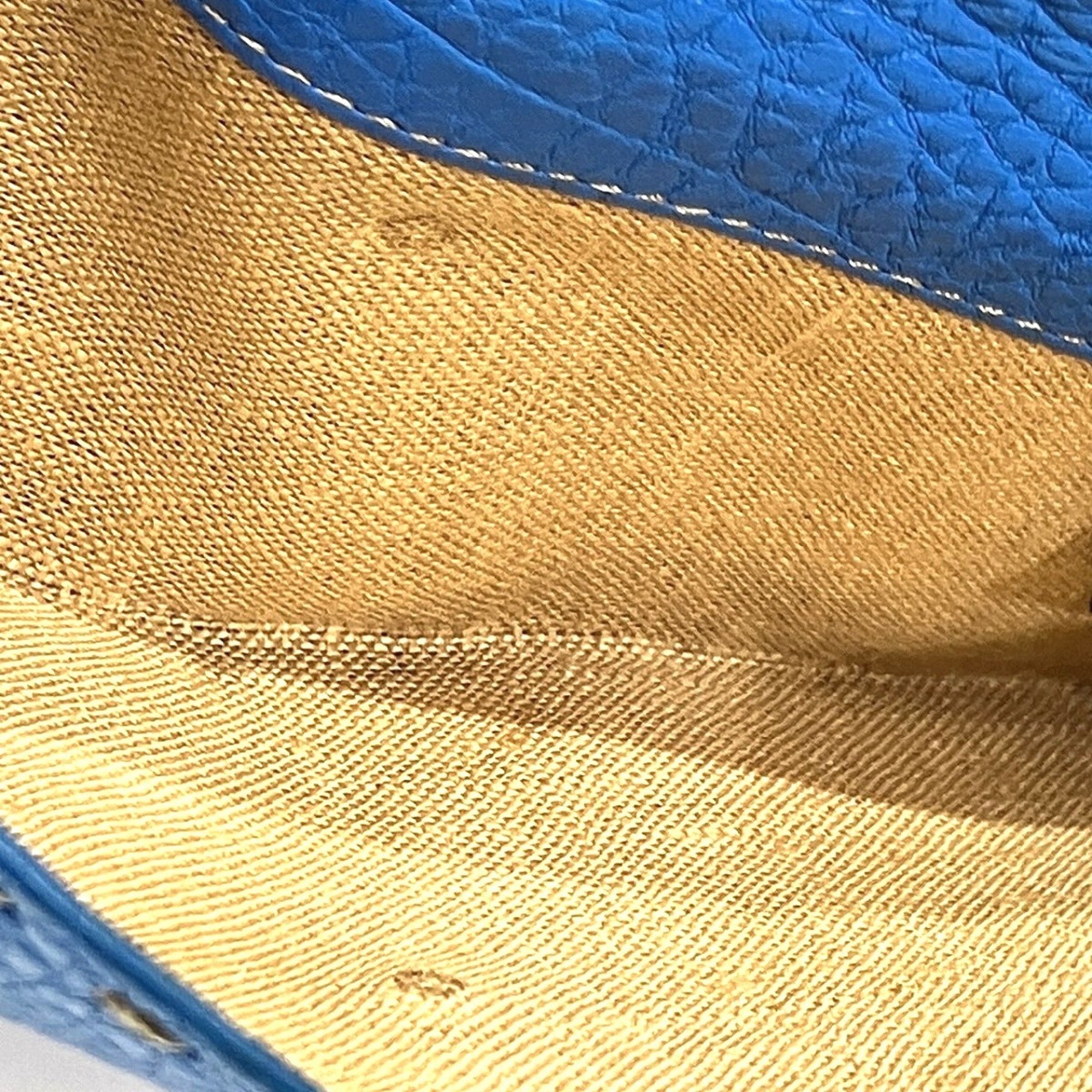 Fendi Blue Red Color Yellow Leather Long Wallet (Bi-Fold) (Pre-Owned)