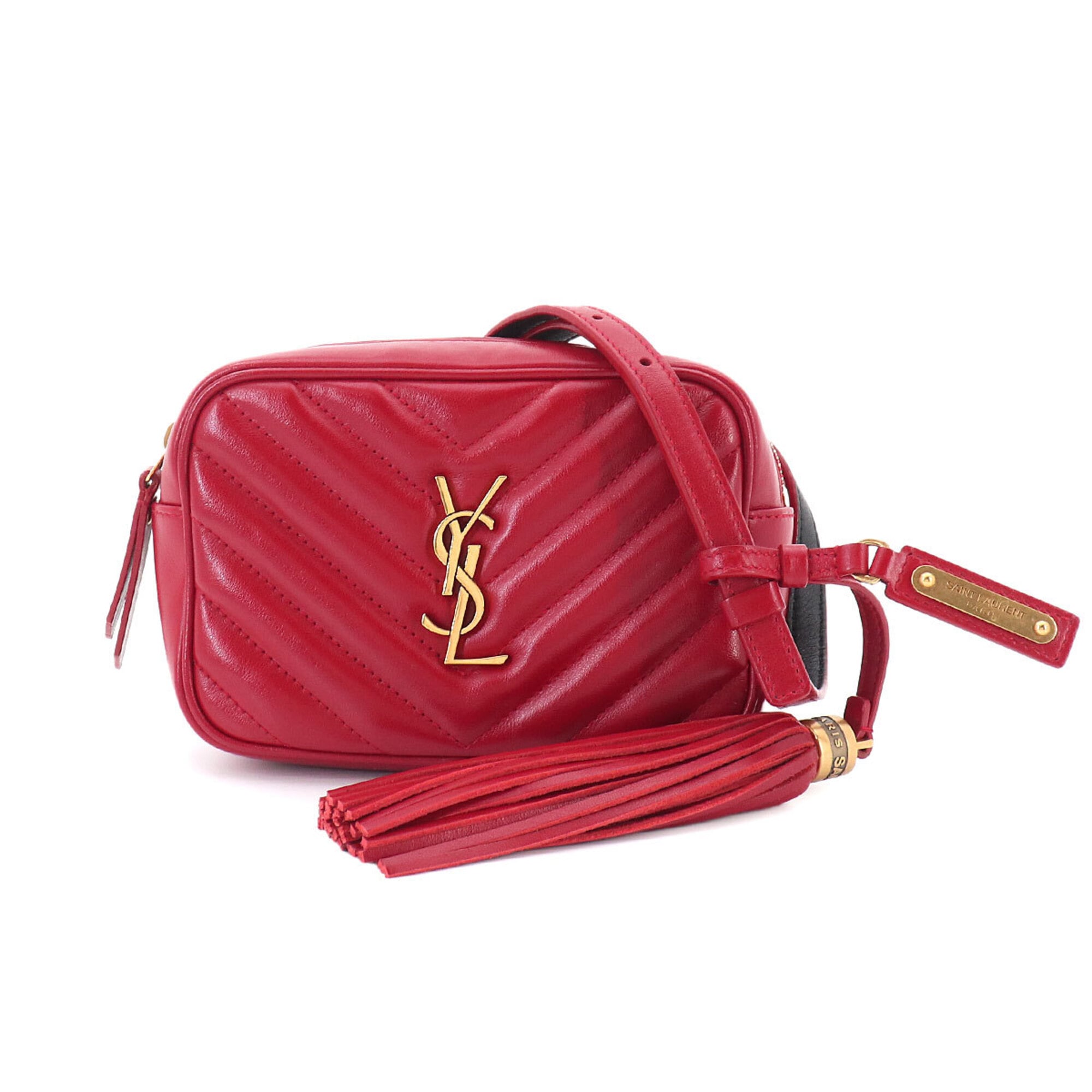 Saint Laurent Red Color Leather Fanny Pack (Pre-Owned)