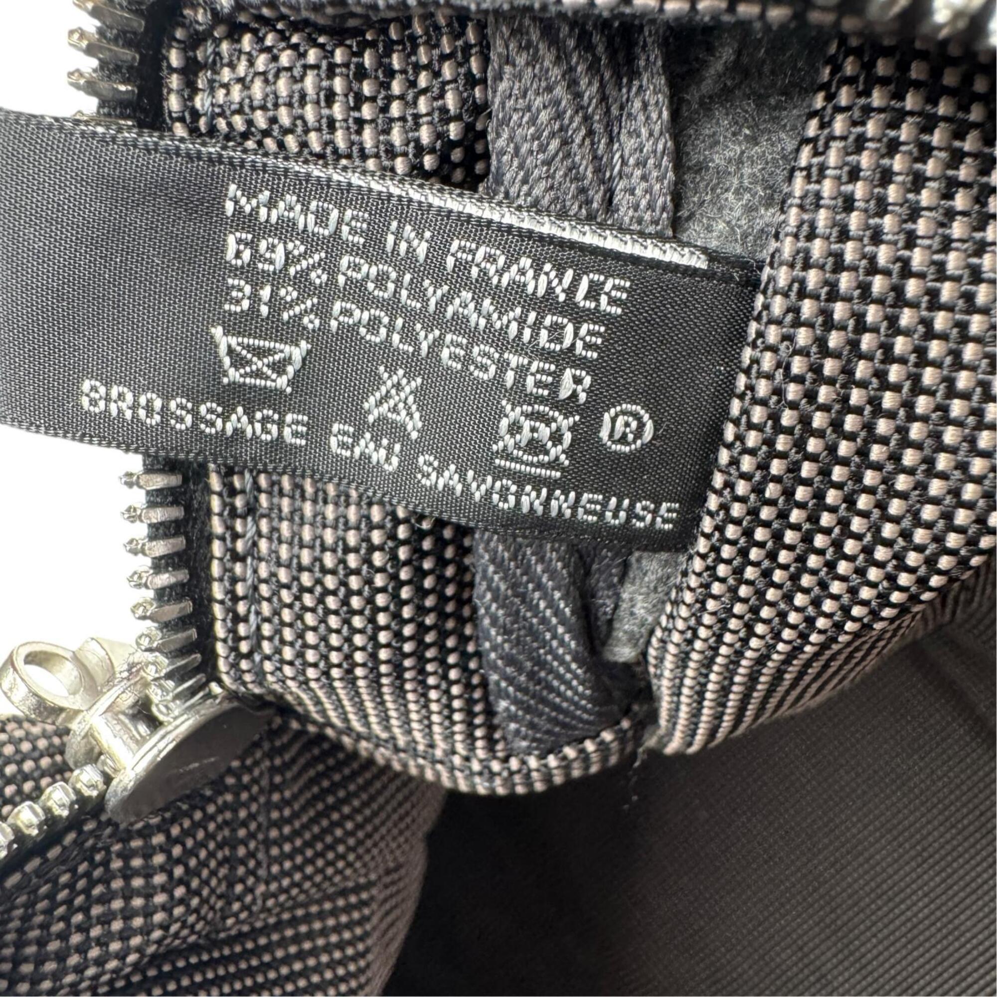 Hermes Dark Gray Gray Nylon Canvas Tote Bag (Pre-Owned)