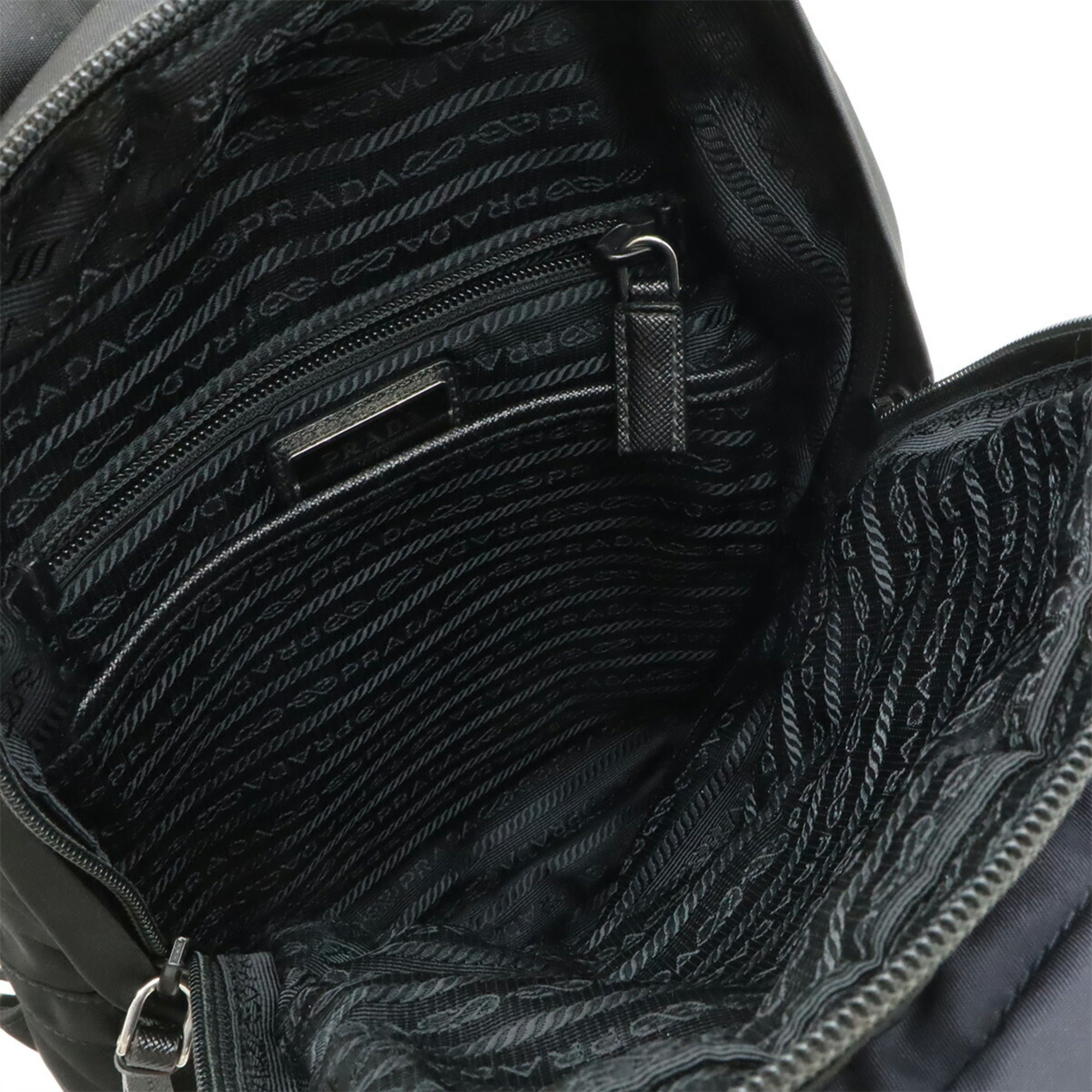 Prada Black Multi-Color Nero Yellow Nylon Leather Shoulder Bag Sling Bag (Pre-Owned)