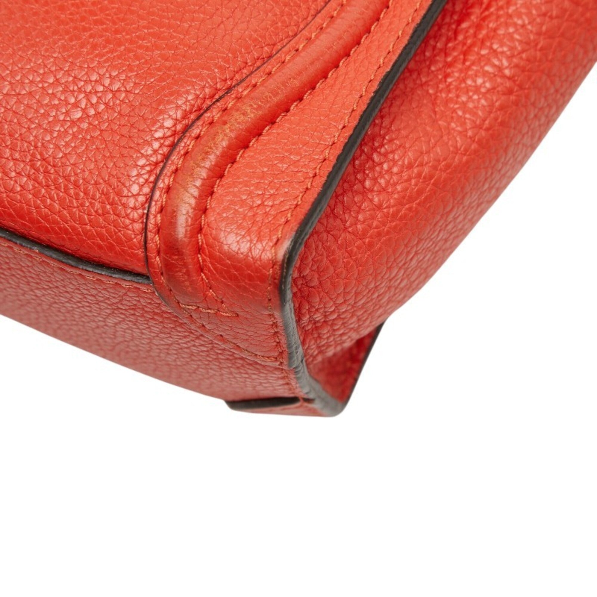 Celine Red Color Leather Handbag Shoulder Bag (Pre-Owned)