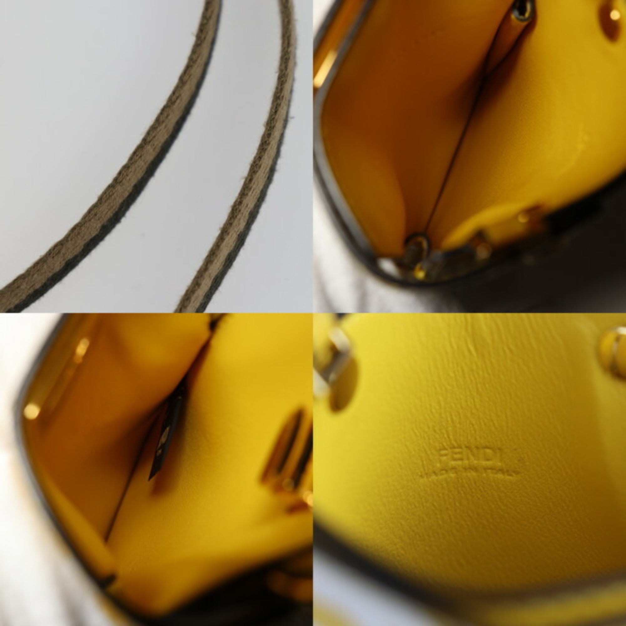 Fendi Yellow Leather Pochette Pouch Shoulder Bag (Pre-Owned)