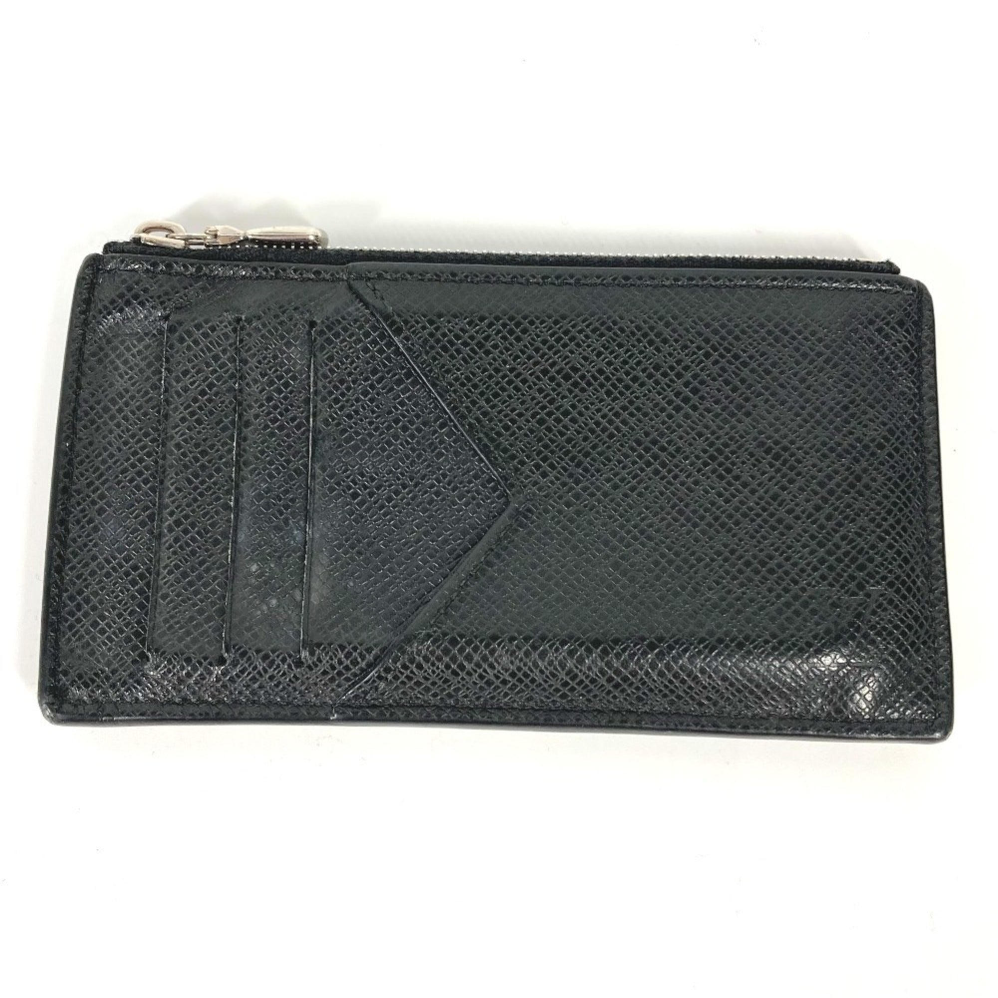 Louis Vuitton Taiga Black Taiga Leather Coin Purse/Coin Case (Pre-Owned)