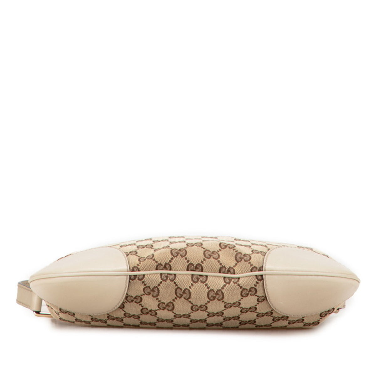 Gucci Gg Canvas Beige Gg Canvas Leather Shoulder Bag (Pre-Owned)