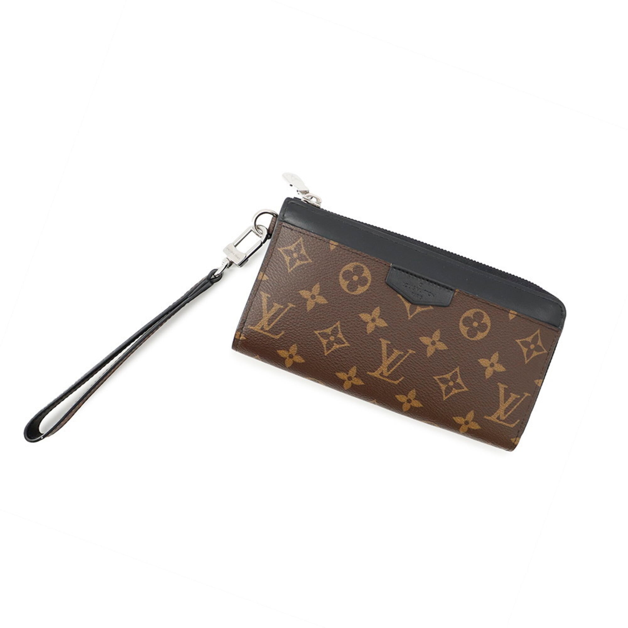 Louis Vuitton Monogram Macassar Black Noir Long Wallet (Bi-Fold) (Pre-Owned)