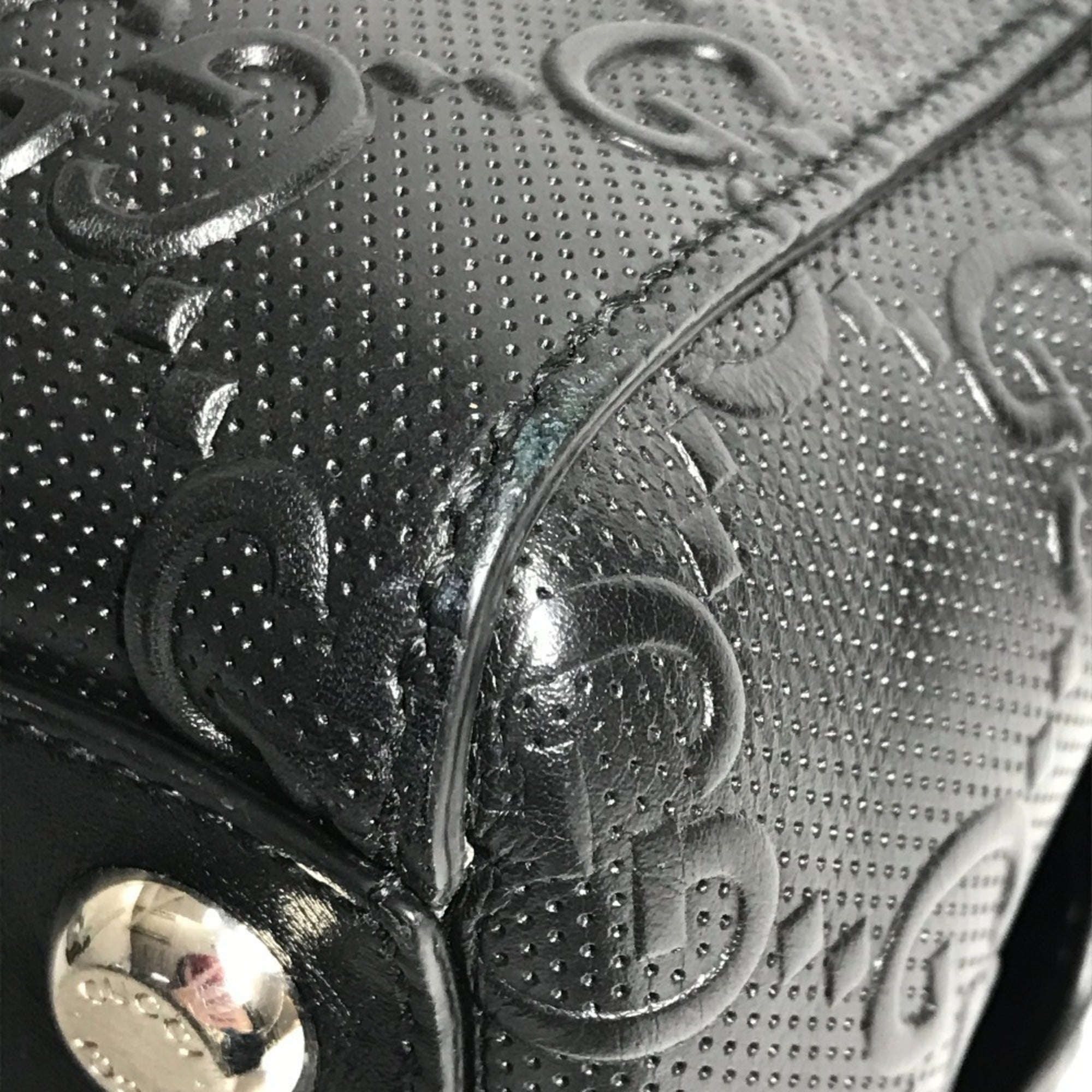 Gucci Black Leather Shoulder Bag Tote Bag (Pre-Owned)