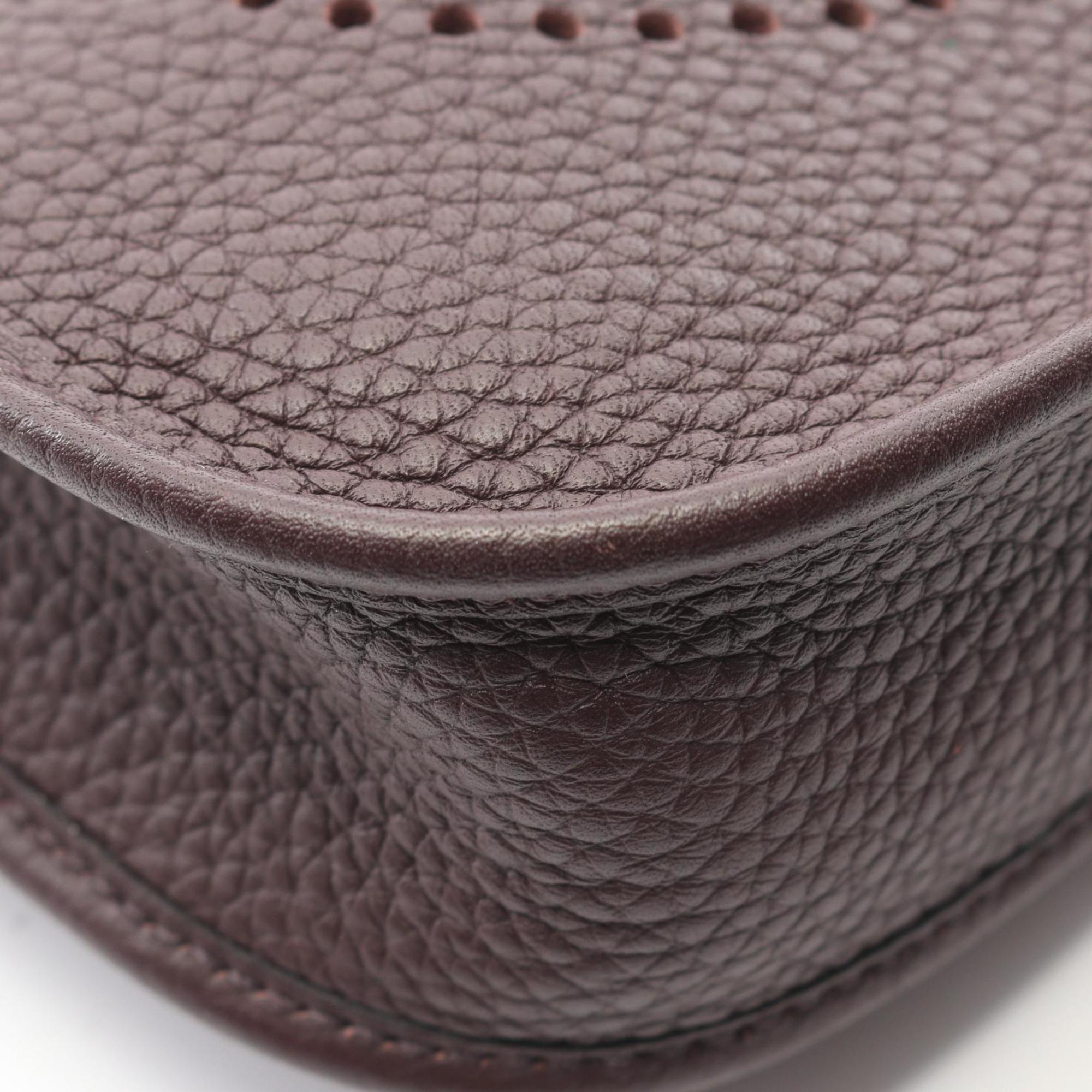 Hermes Bordeaux Taurillon Clemence Leather Leather Shoulder Bag (Pre-Owned)