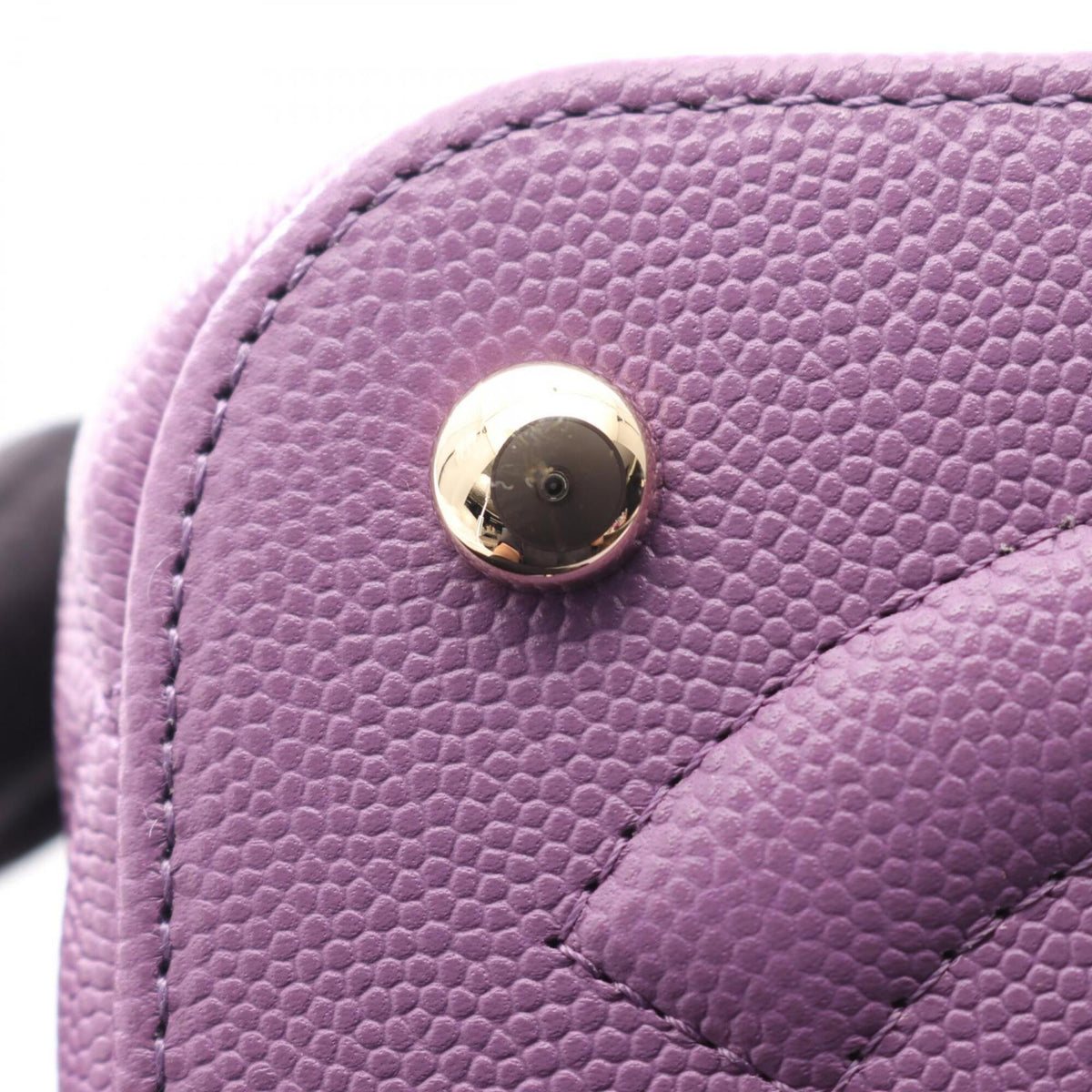 Chanel Purple Grained Calfskin Handbag Vanity Bag (Pre-Owned)