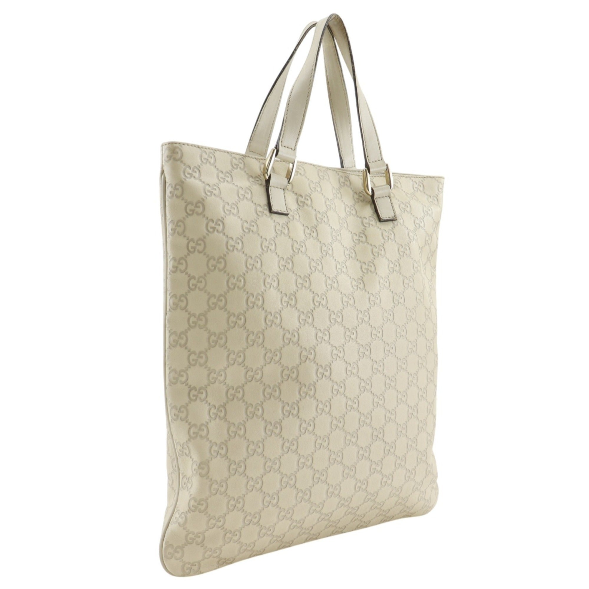 Gucci Off-White Leather Handbag Tote Bag (Pre-Owned)