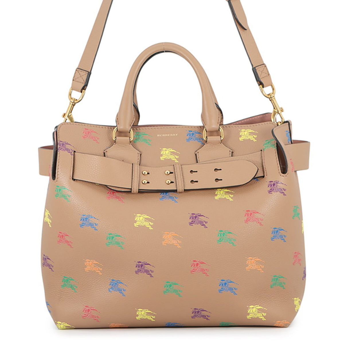 Burberry Brown Multi-Color Leather Handbag Tote Bag (Pre-Owned)