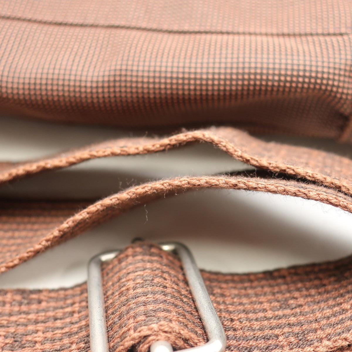 Hermes Her Line Brown Nylon Canvas Shoulder Bag (Pre-Owned)