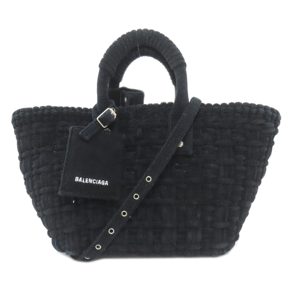 Balenciaga Black Pile Fabric Handbag (Pre-Owned)