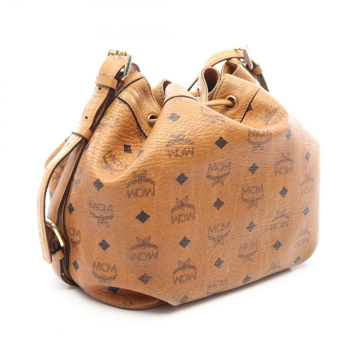 Mcm Brown Coated Canvas Leather Handbag Shoulder Bag (Pre-Owned)