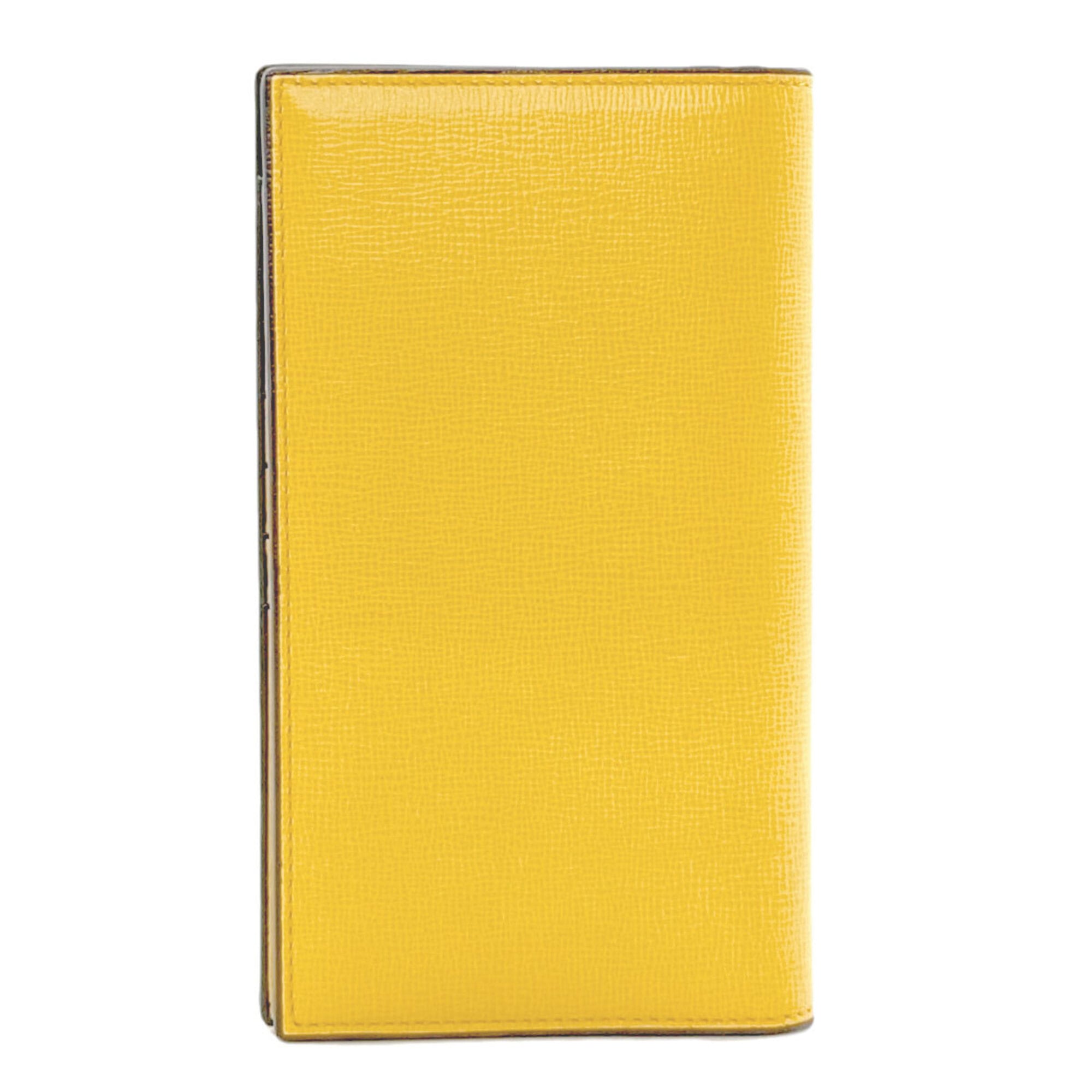 Valextra Yellow Leather Long Wallet (Bi-Fold) (Pre-Owned)