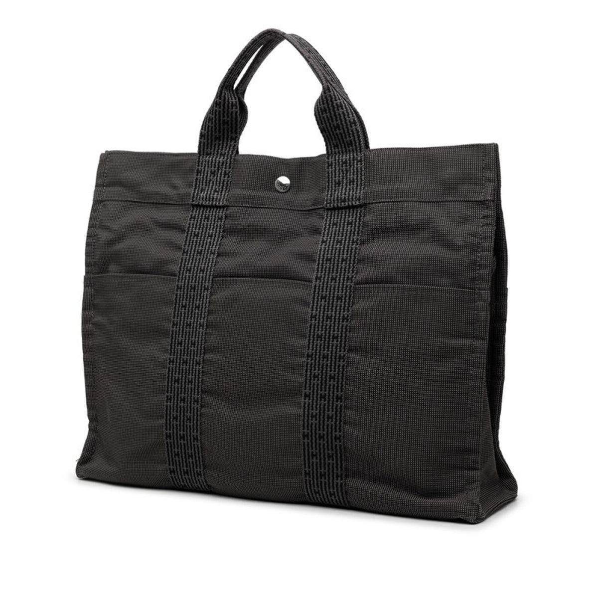 Hermes Gray Canvas Tote Bag (Pre-Owned)
