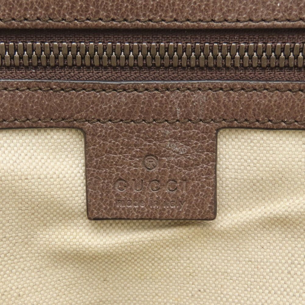 Gucci Beige Brown Gg Supreme Canvas Leather Backpack (Pre-Owned)