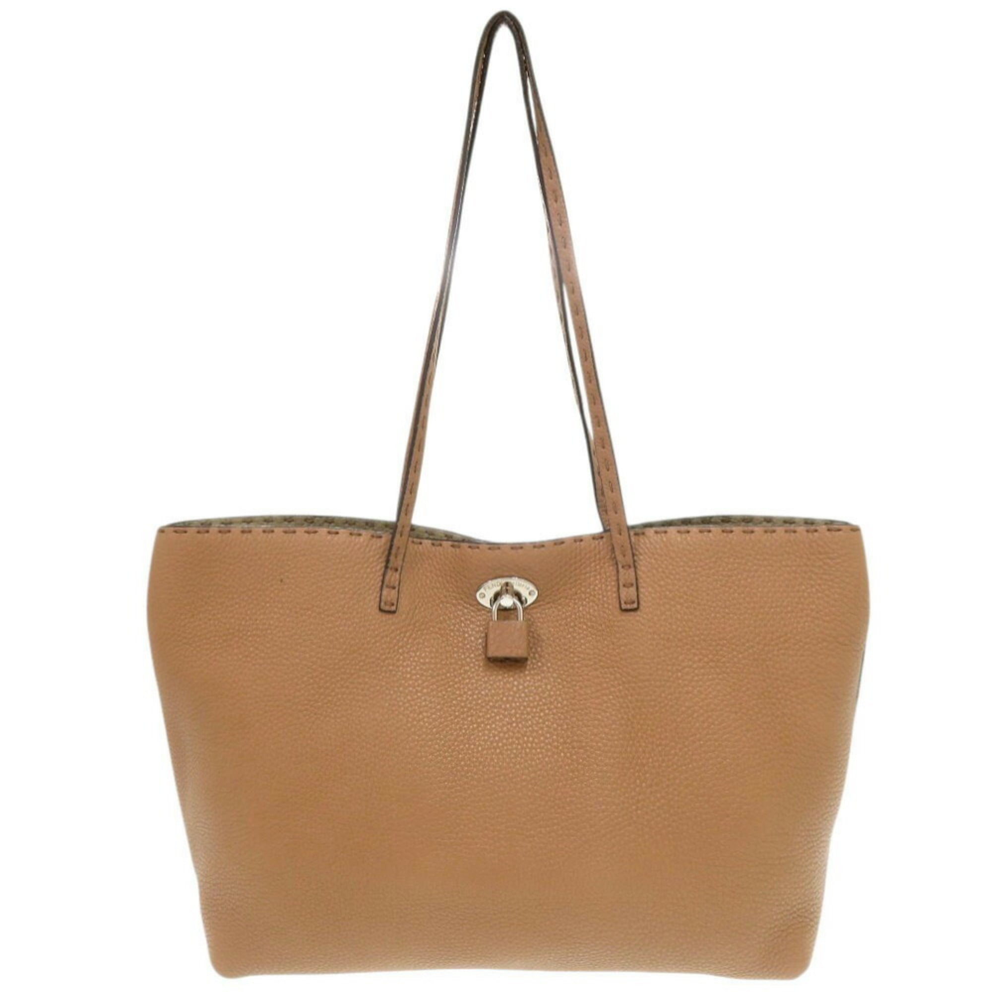 Fendi Selleria Brown Leather Handbag Tote Bag (Pre-Owned)