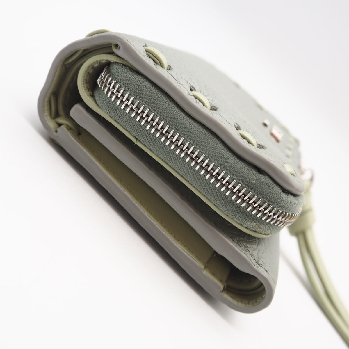 Fendi Green Leather Wallet (Tri-Fold) (Pre-Owned)