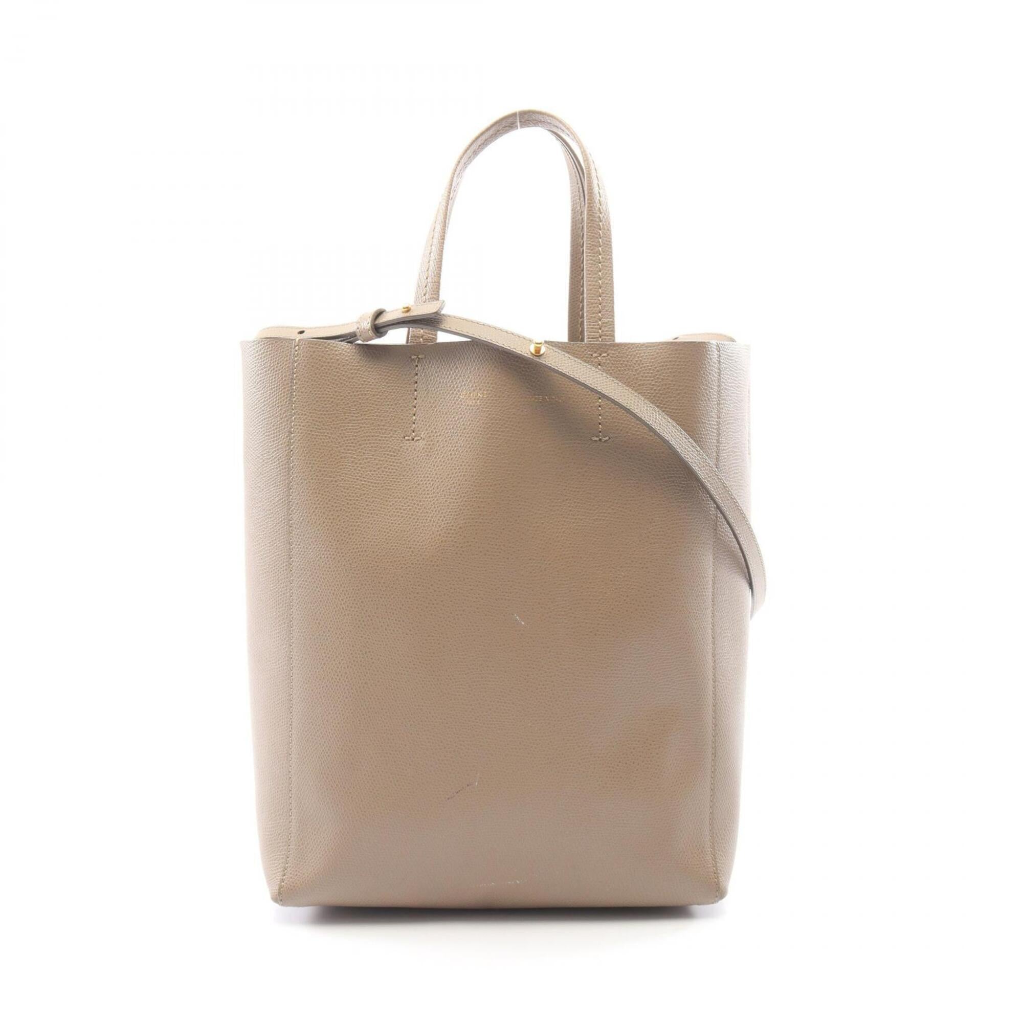 Celine Gray Leather Handbag Tote Bag (Pre-Owned)
