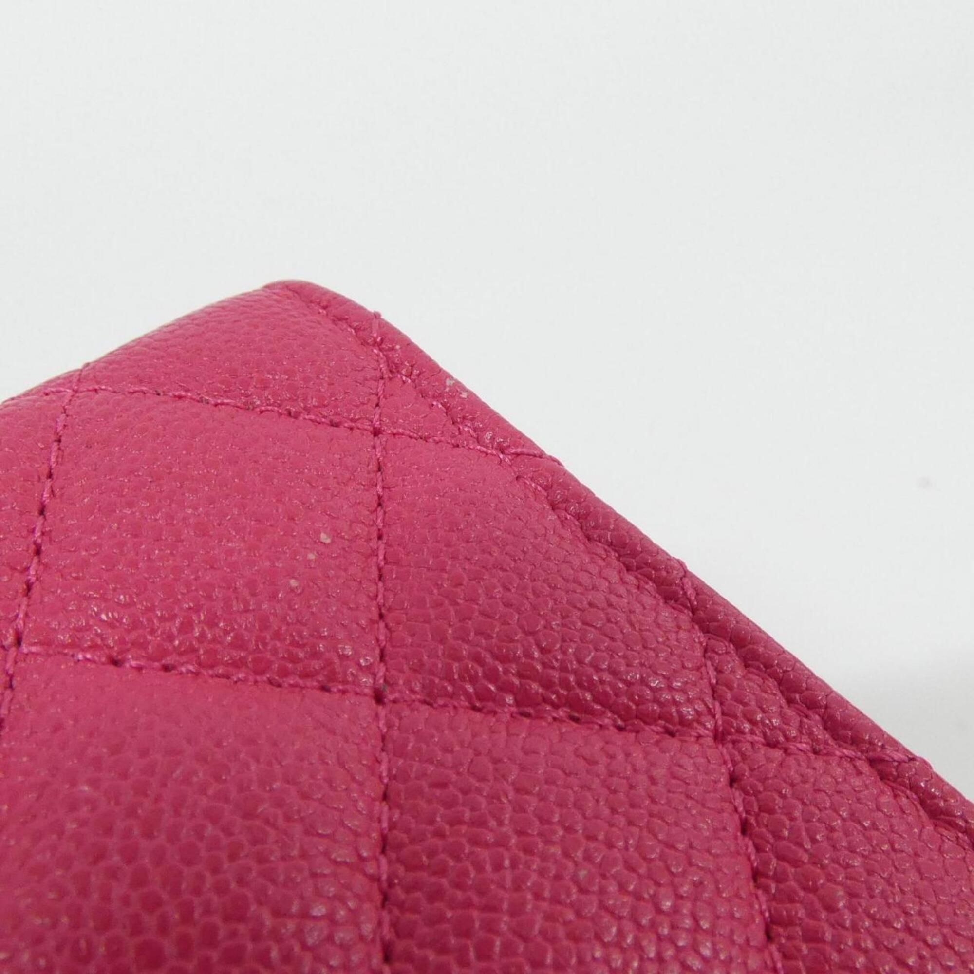 Chanel Pink Grained Calfskin Wallet (Tri-Fold) (Pre-Owned)