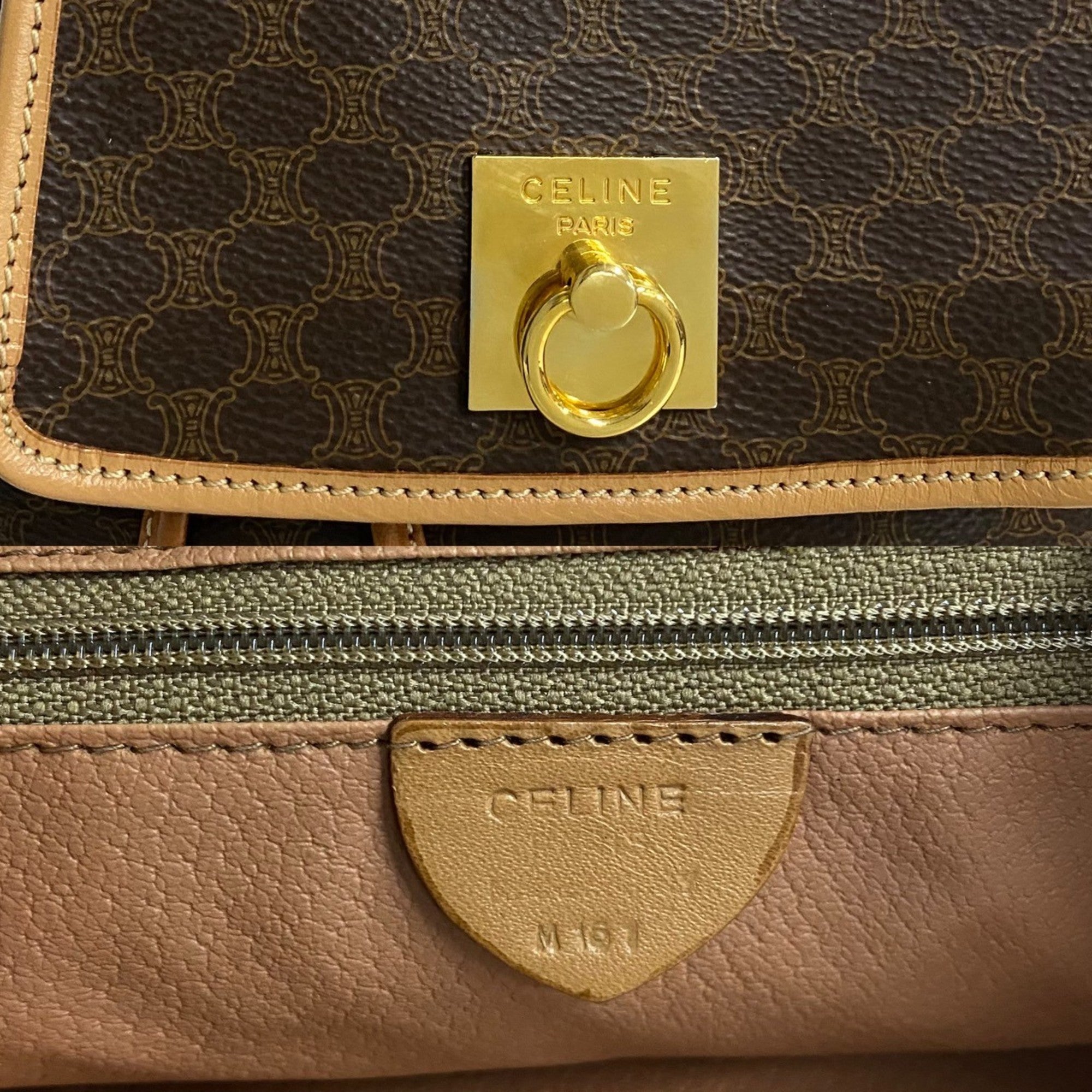 Celine Brown Leather Pvc Backpack (Pre-Owned)