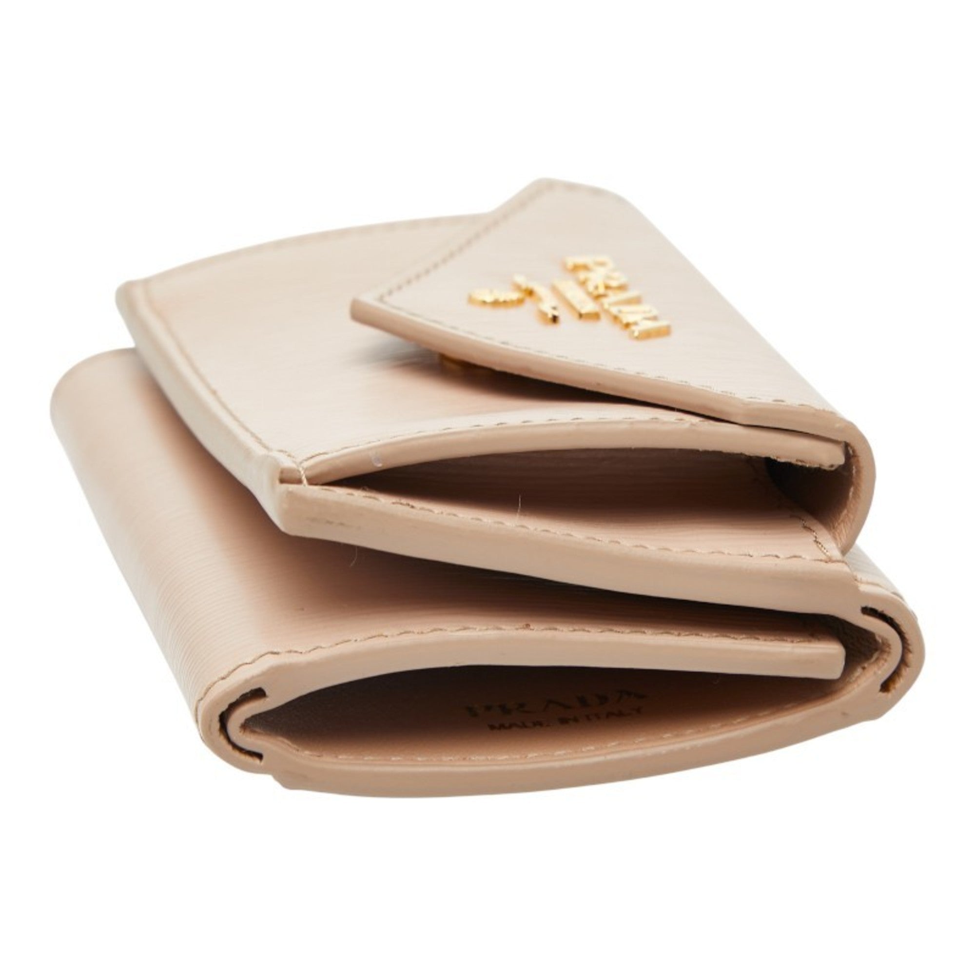 Prada Beige Leather Wallet (Tri-Fold) (Pre-Owned)