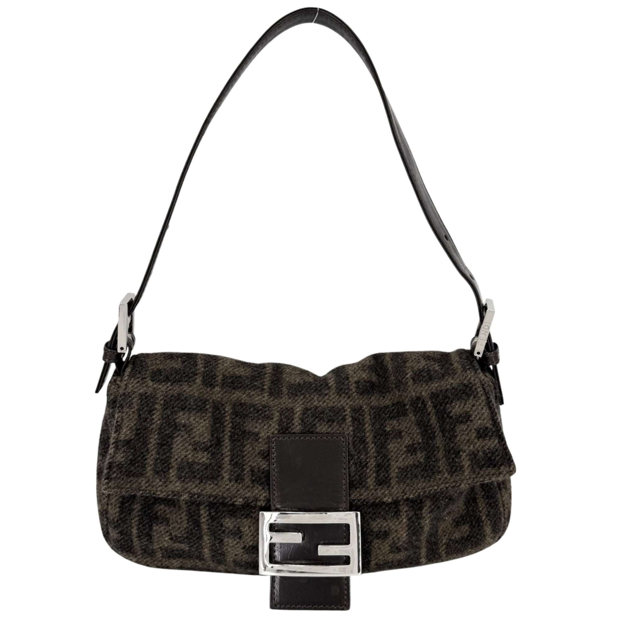 Fendi Brown Wool Handbag (Pre-Owned)