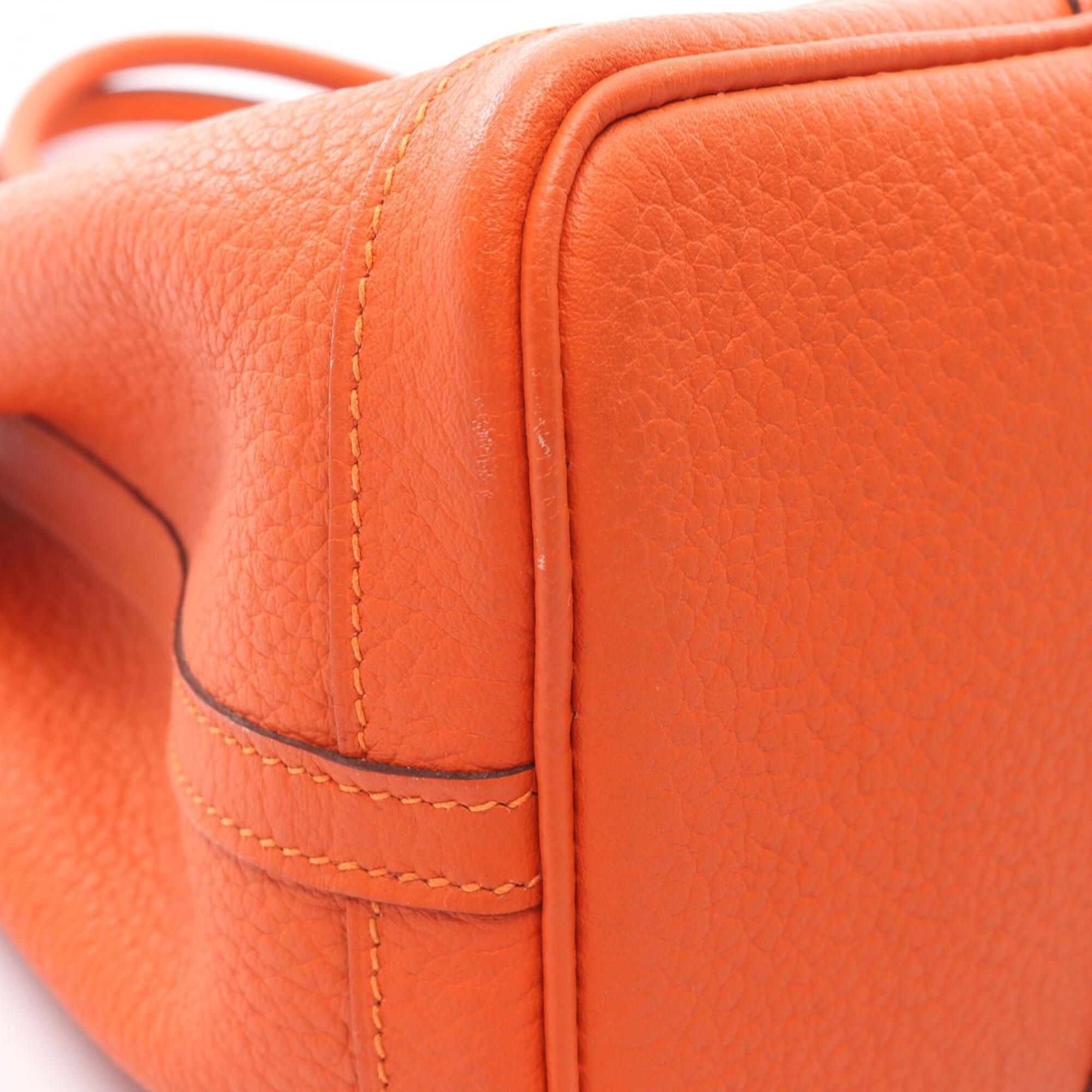 Hermes Orange Country Leather Handbag Tote Bag (Pre-Owned)