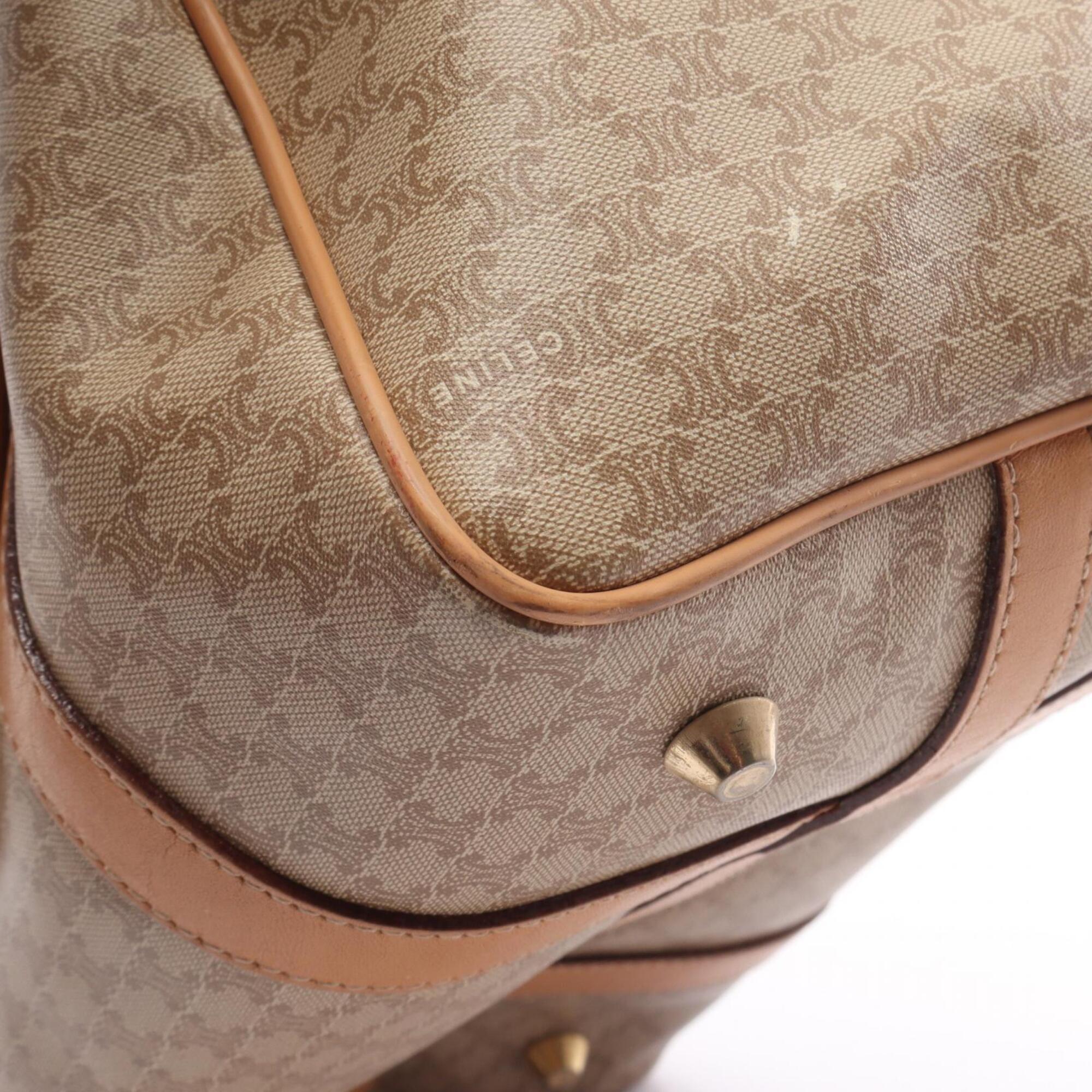 Celine Macadam Beige Brown Coated Canvas Handbag Tote Bag (Pre-Owned)