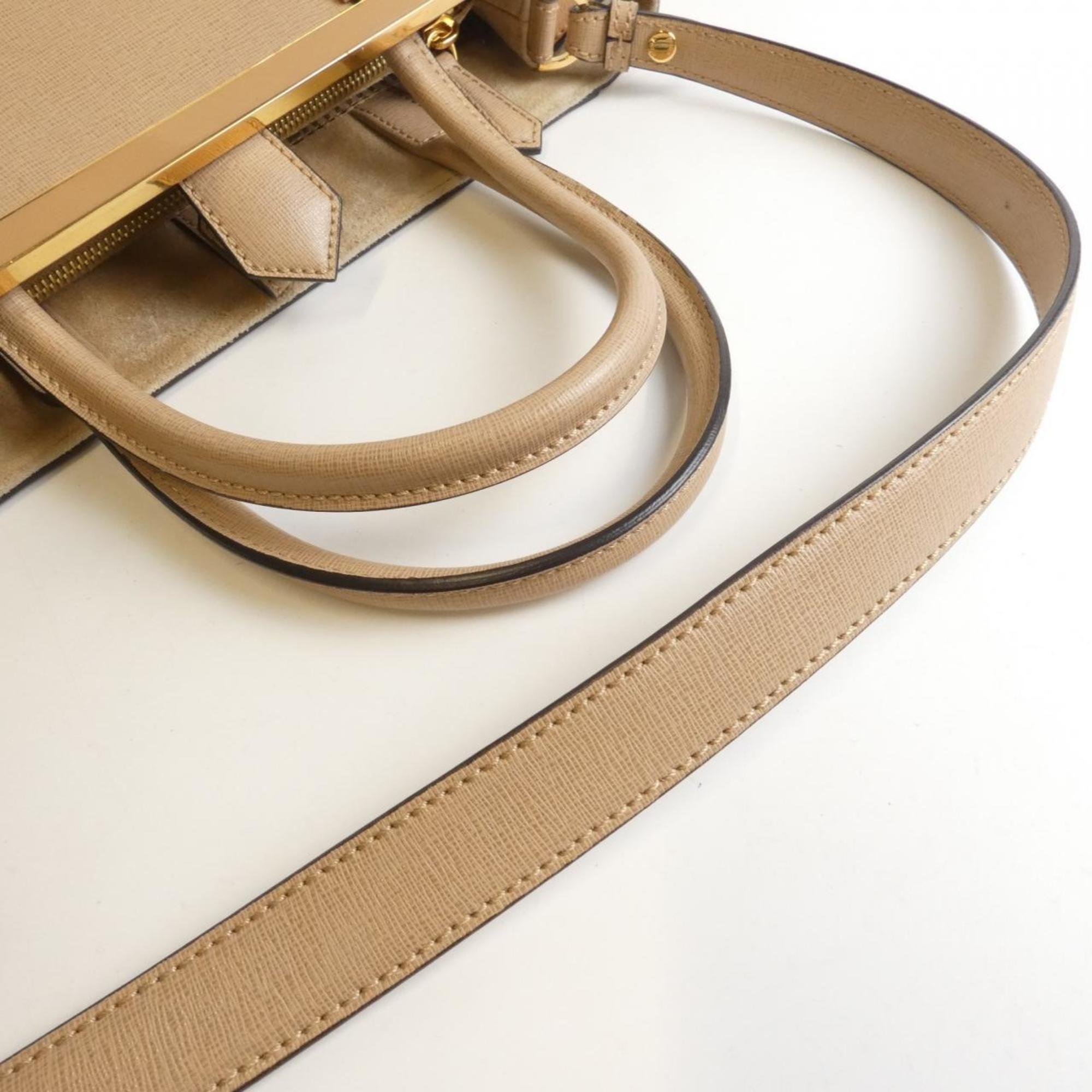 Fendi Beige Leather Handbag (Pre-Owned)