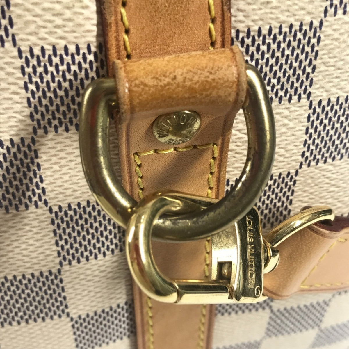 Louis Vuitton Damier Azur White Damier Azur Boston Bag Handbag Shoulder Bag (Pre-Owned)