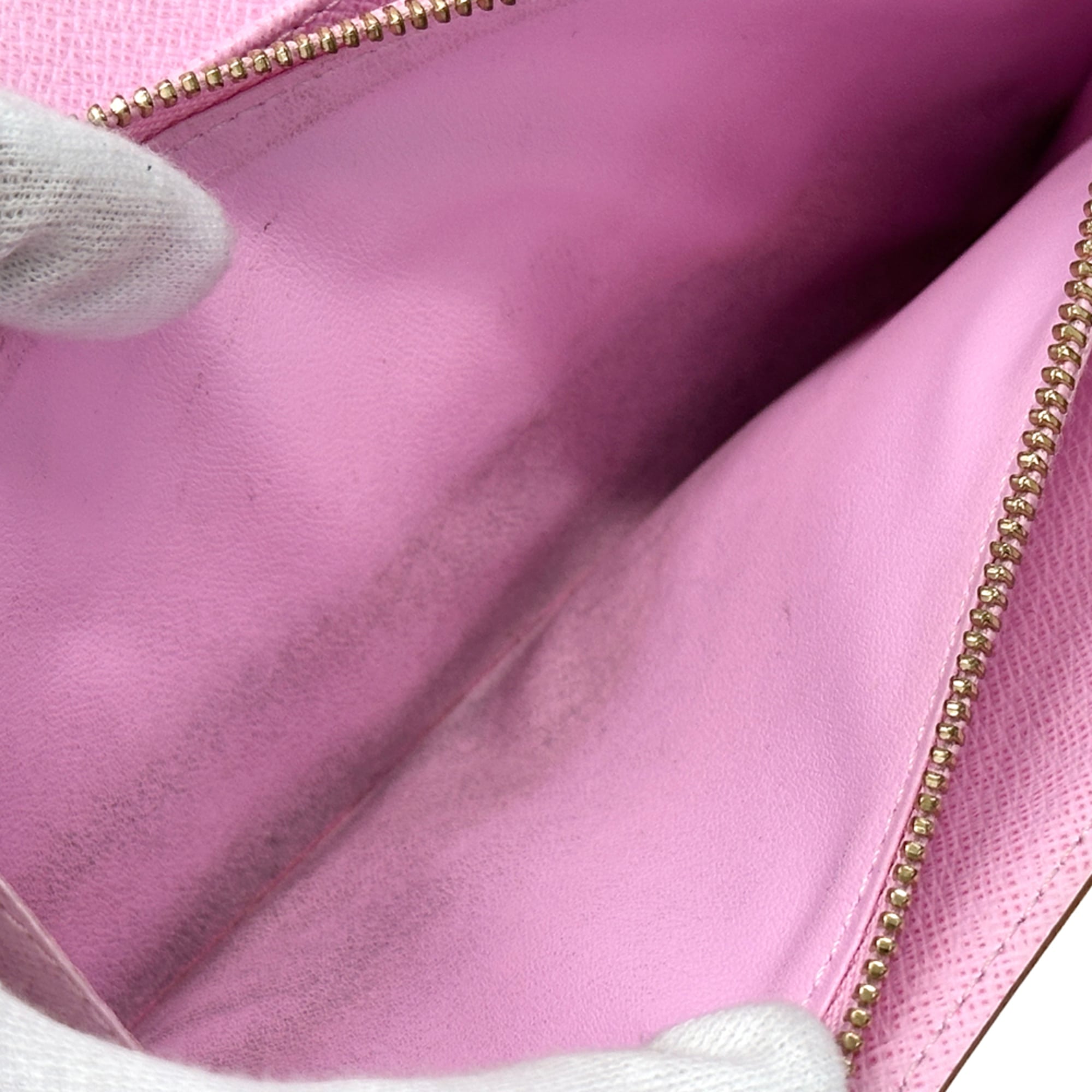Louis Vuitton Litchi Pink White Monogram Multicolore Long Wallet (Bi-Fold) (Pre-Owned)
