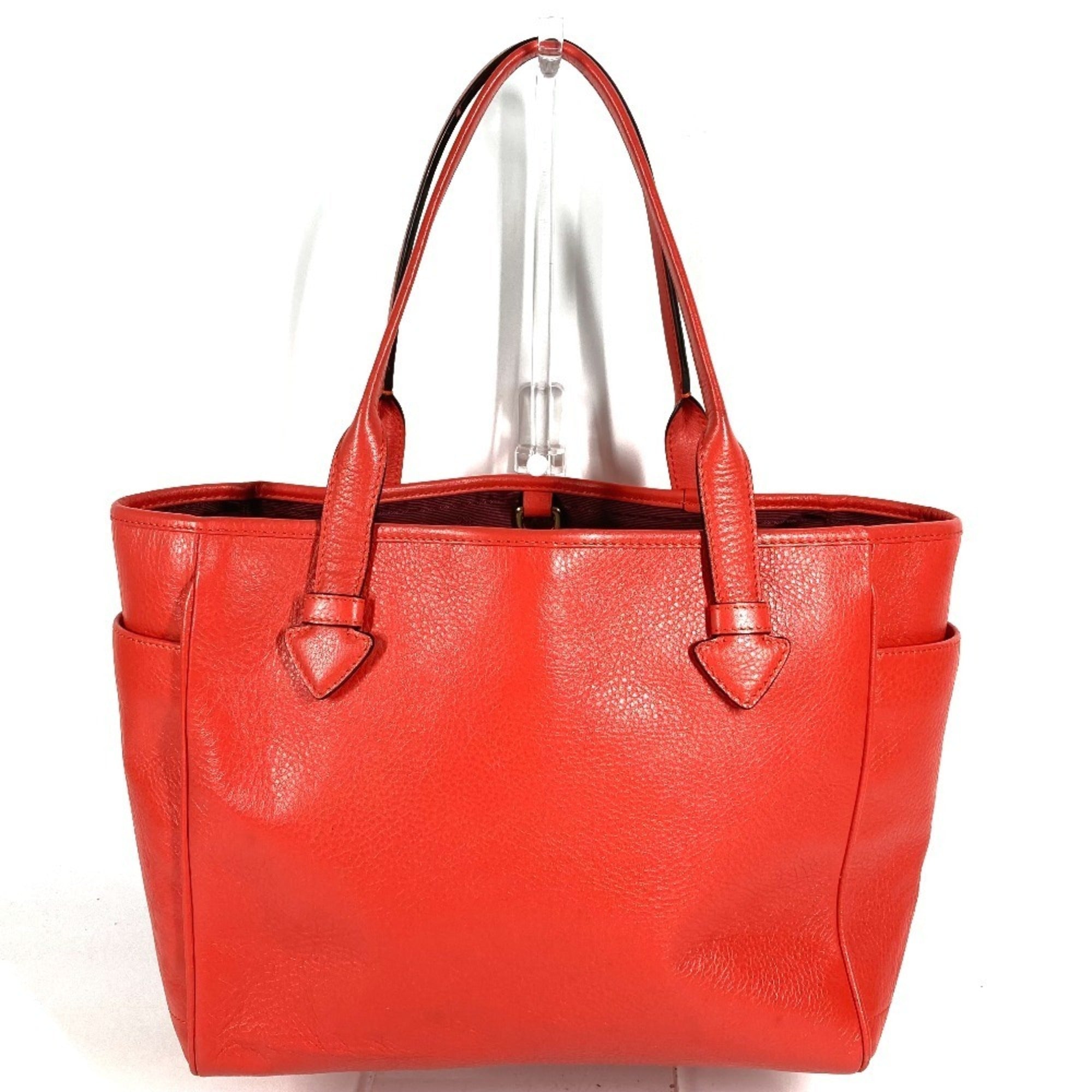 Loewe Orange Red Leather Shoulder Bag Tote Bag (Pre-Owned)