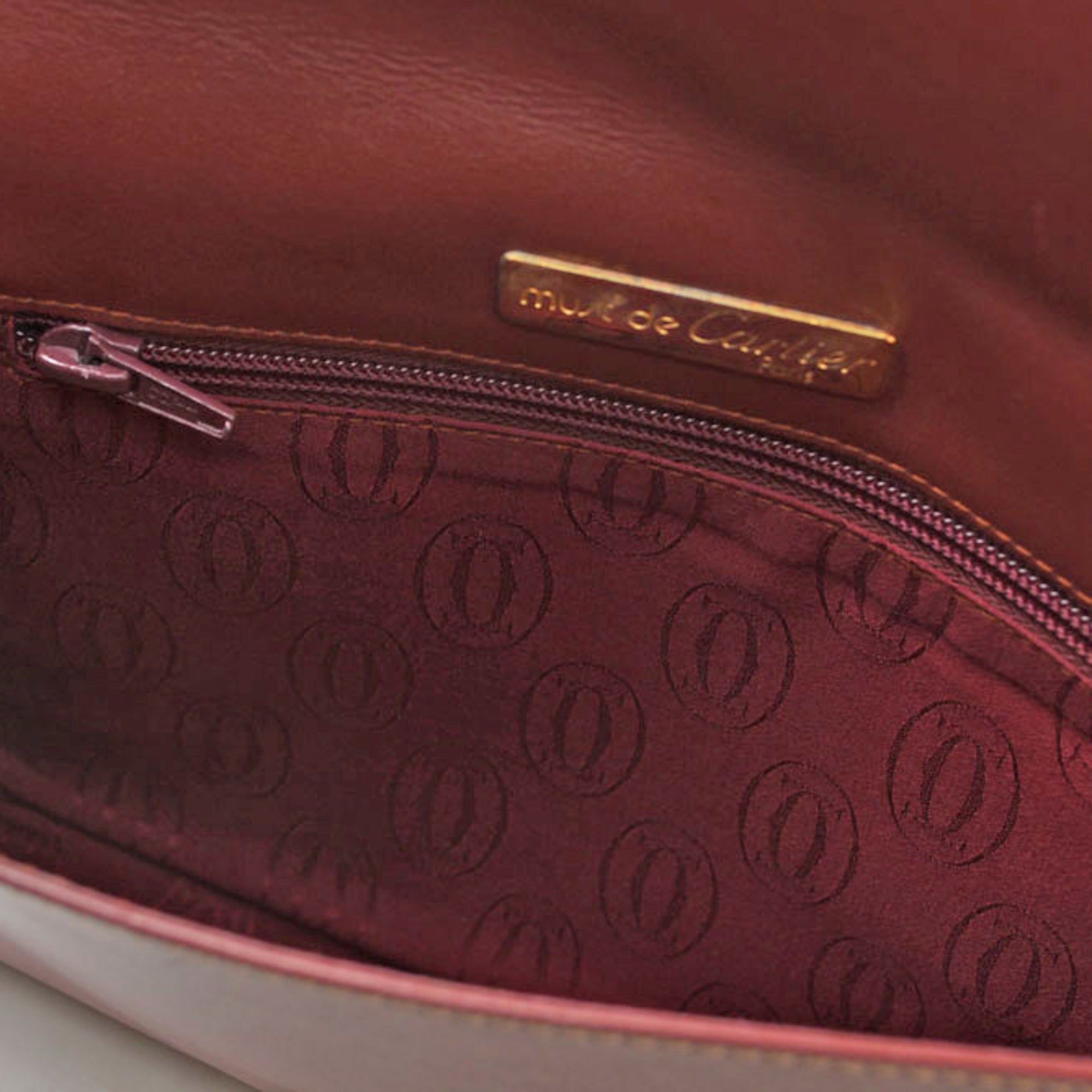 Cartier Bordeaux Leather Clutch Bag (Pre-Owned)