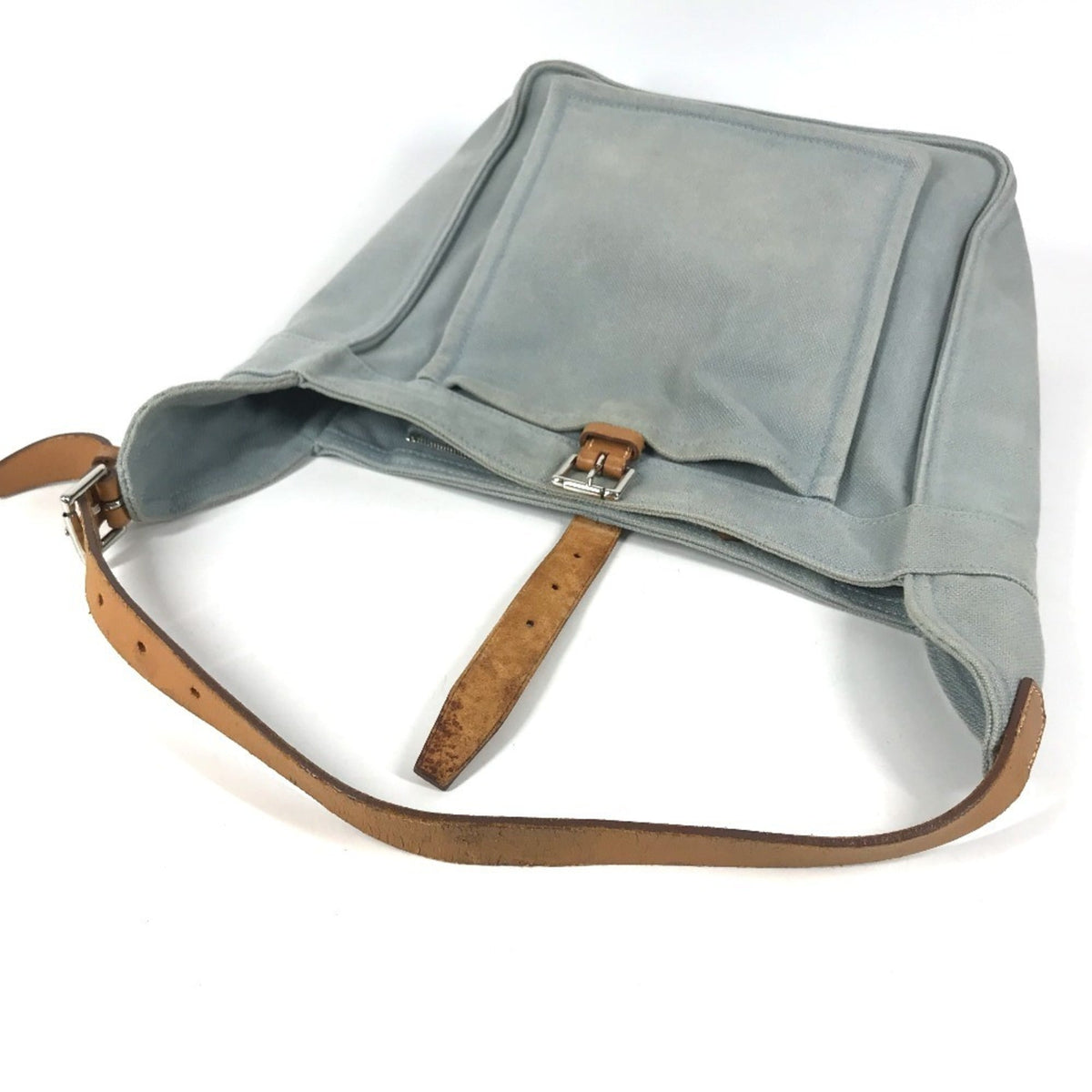 Hermes Marwari Blue Canvas Shoulder Bag Tote Bag (Pre-Owned)