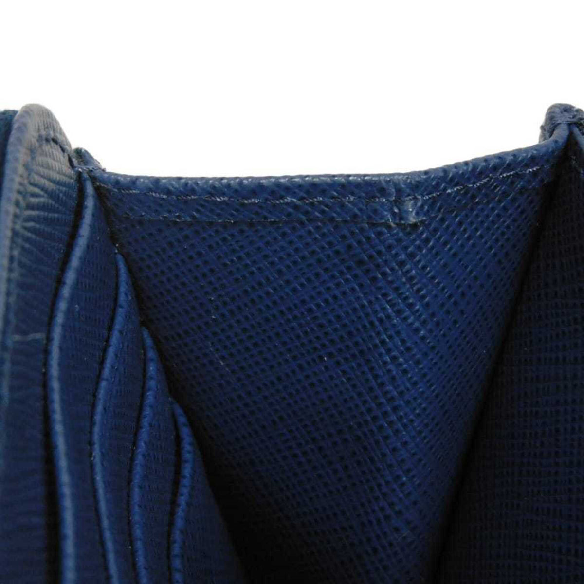 Prada Blue Saffiano Long Wallet (Bi-Fold) (Pre-Owned)