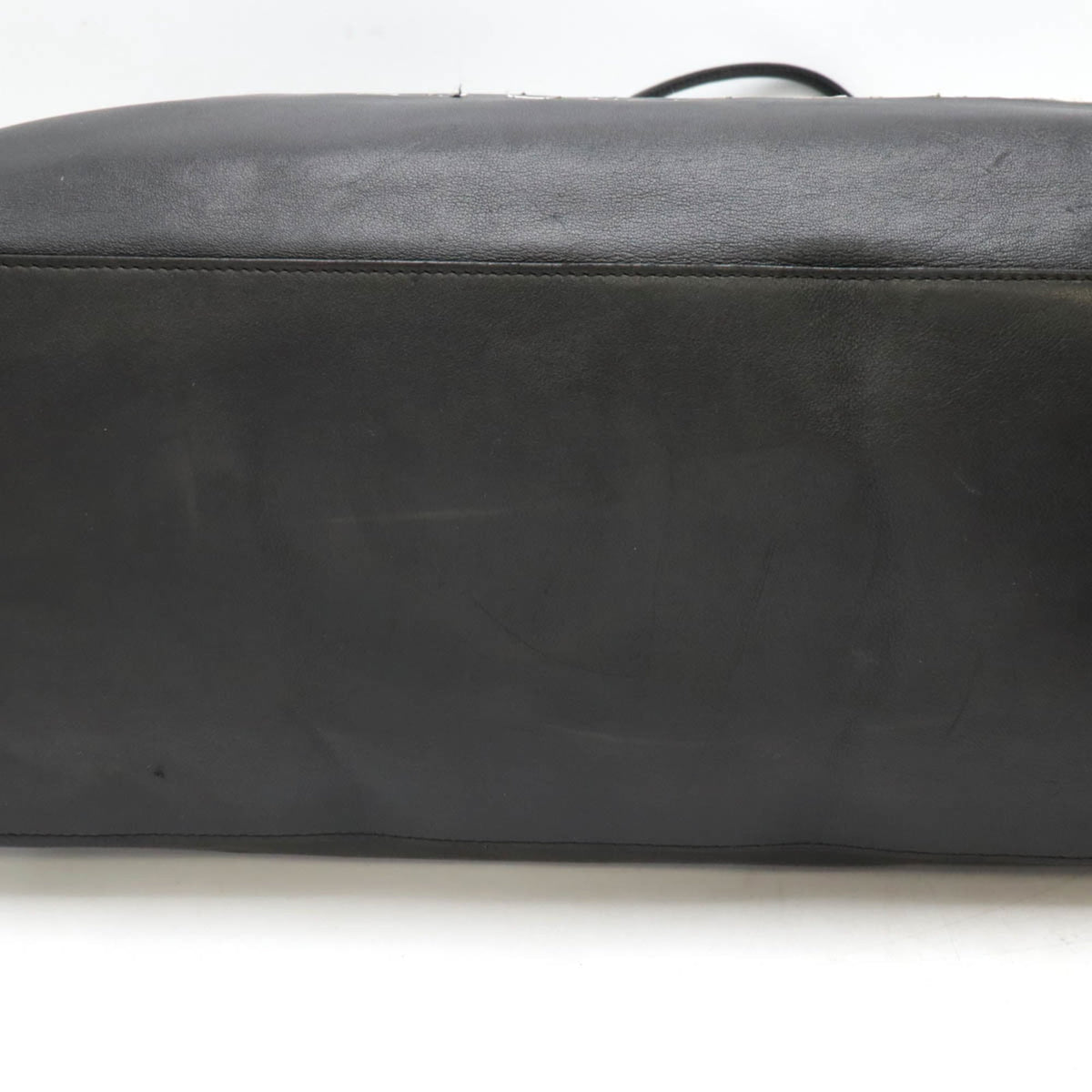 Chanel Black White Leather Shoulder Bag Tote Bag (Pre-Owned)