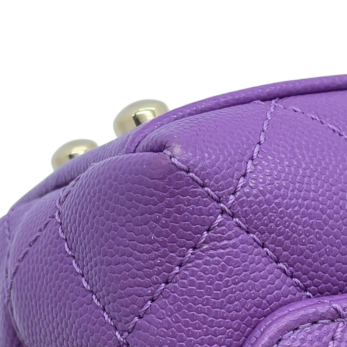 Chanel Matelasse Purple Grained Calfskin Handbag (Pre-Owned)