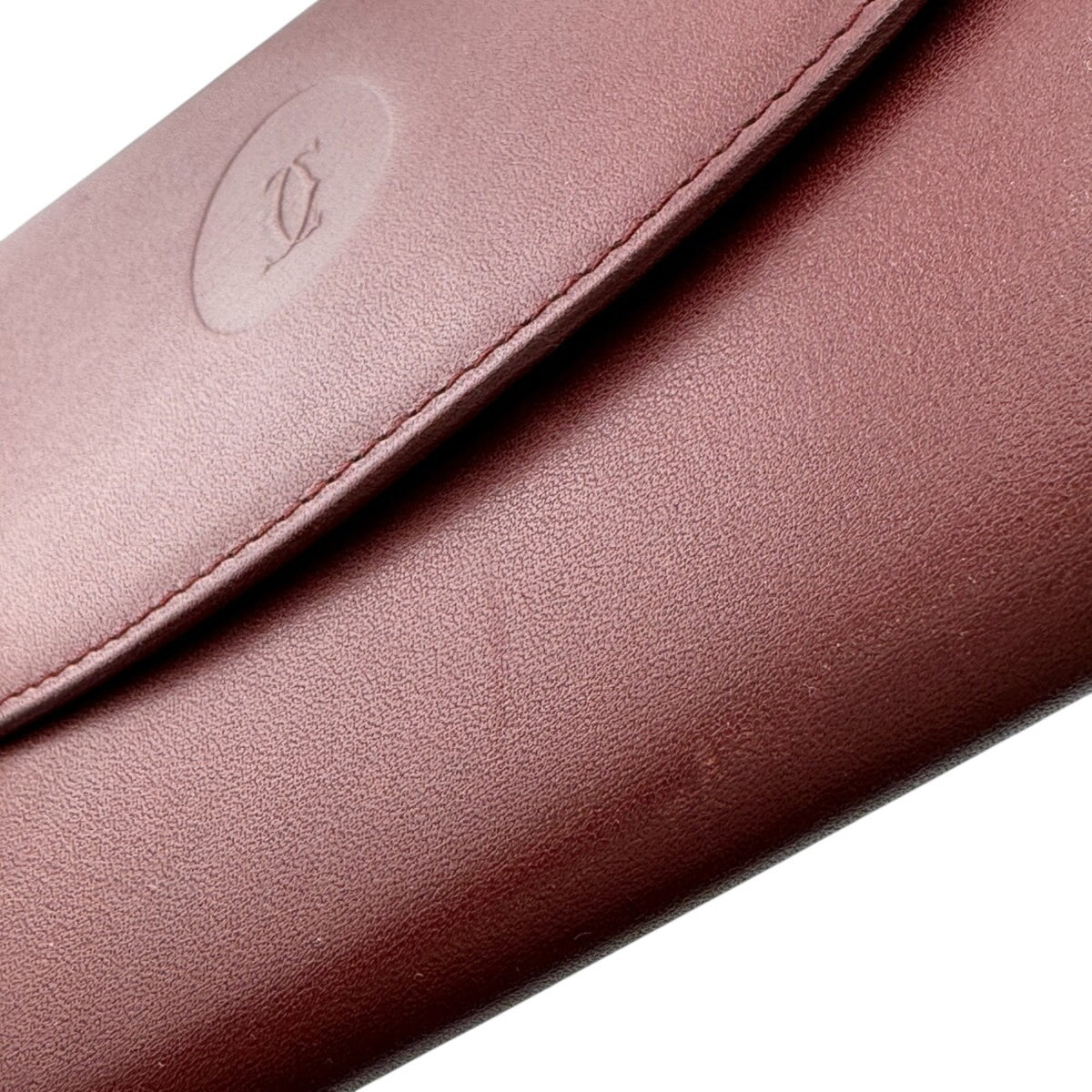 Cartier Must Red Color Leather Long Wallet (Bi-Fold) (Pre-Owned)