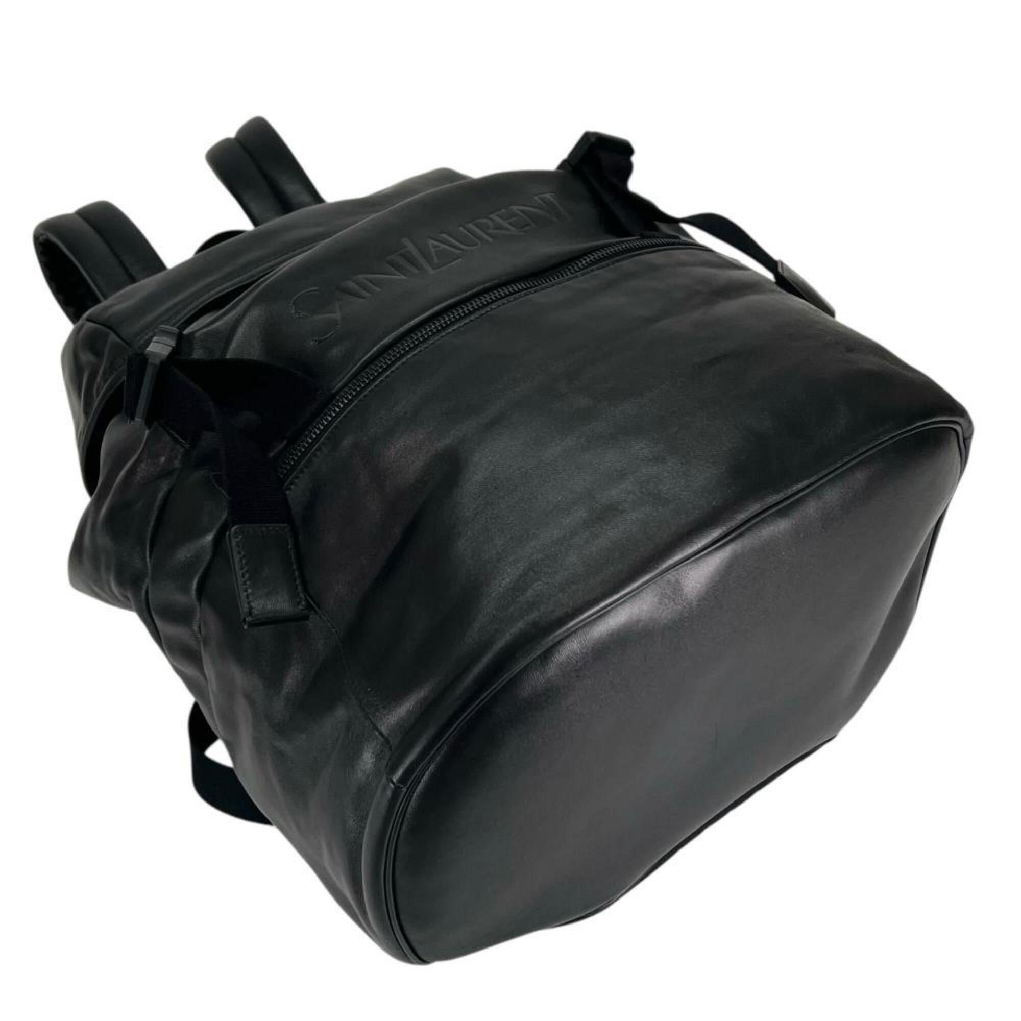 Saint Laurent Black Leather Nylon Backpack (Pre-Owned)