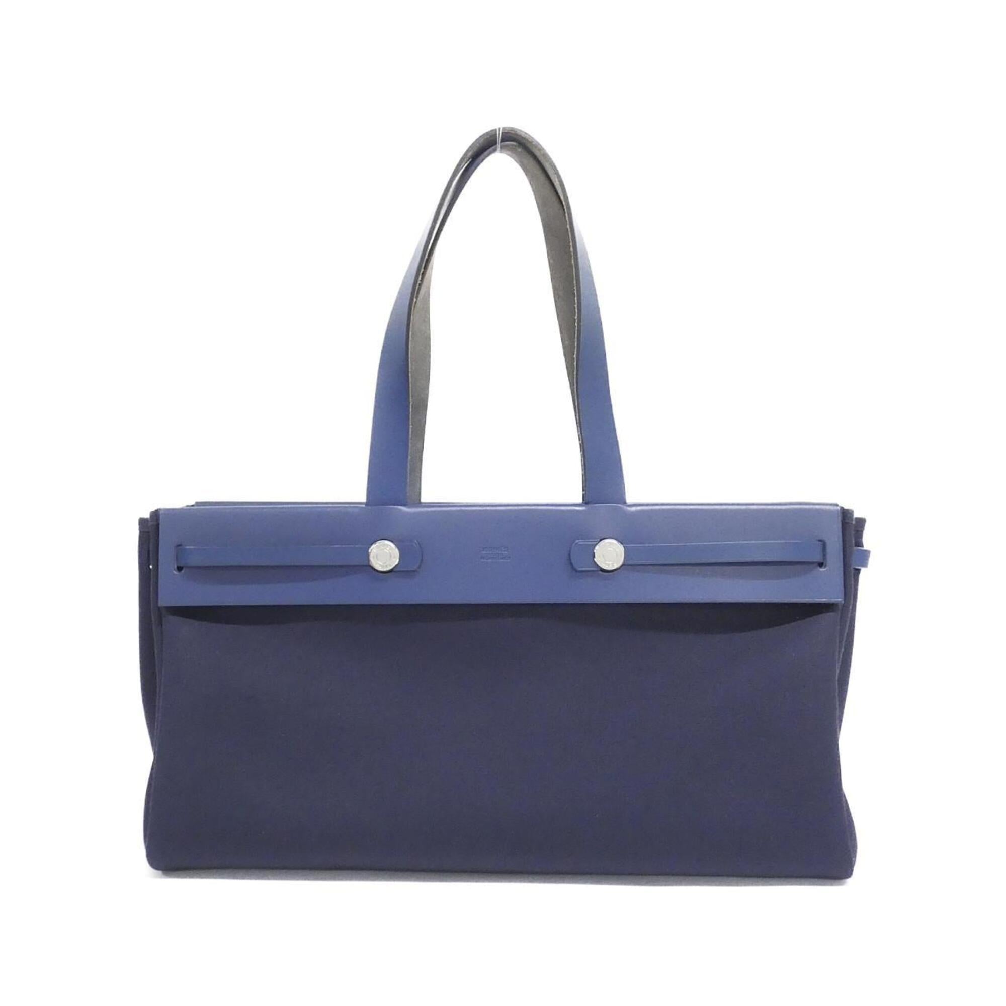 Hermes Blue Blue Royal Toile Officier Handbag (Pre-Owned)
